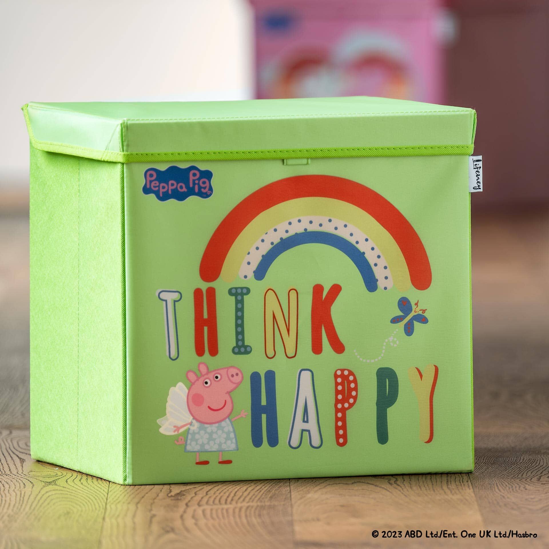 Aufbewahrungsbox Peppa Pig Happy mit Deckel, 33x33x33cm