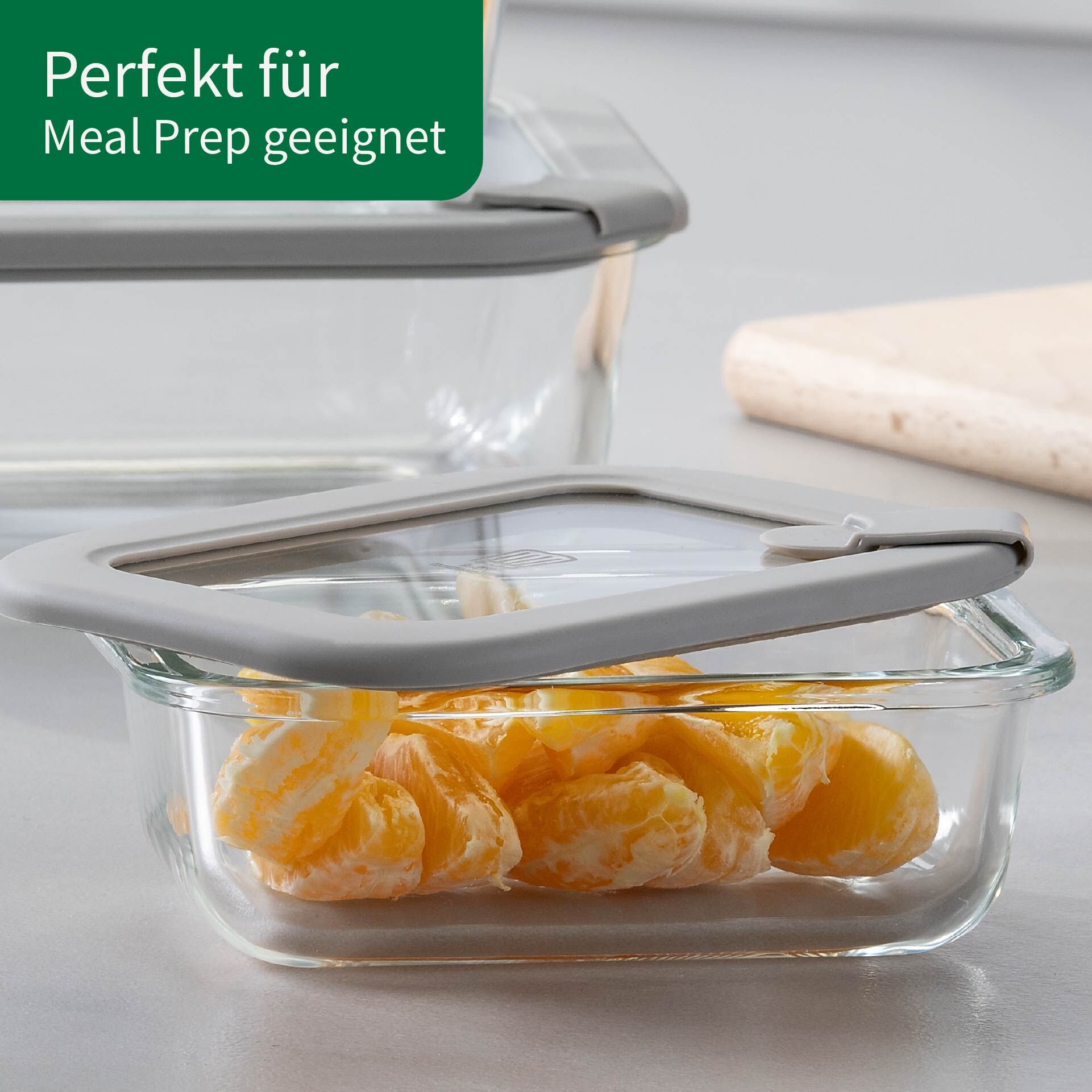 Vorratsdose Glas, eckig, 1050ml