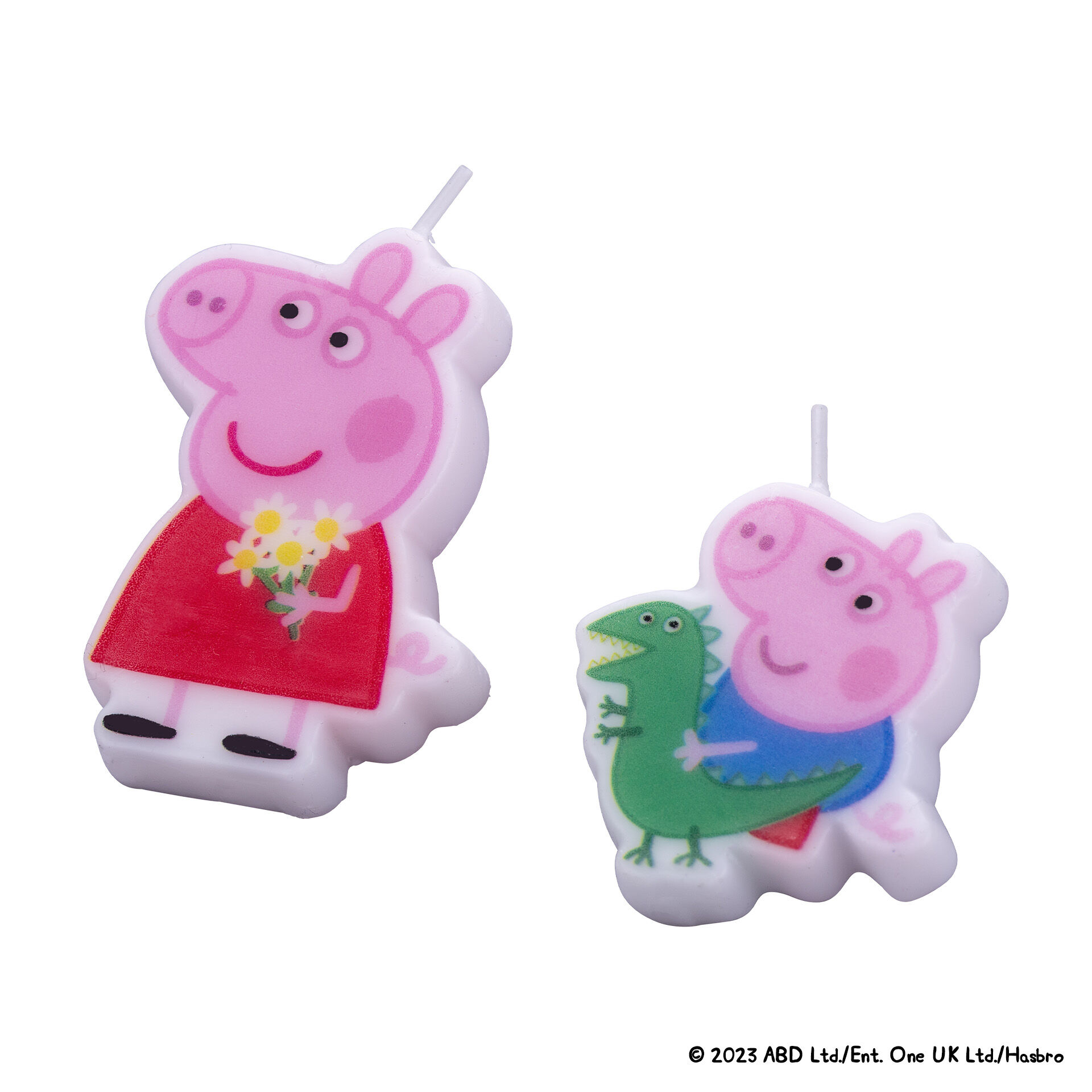 Motiv-Kerzen Peppa & Schorsch, 2-teilig