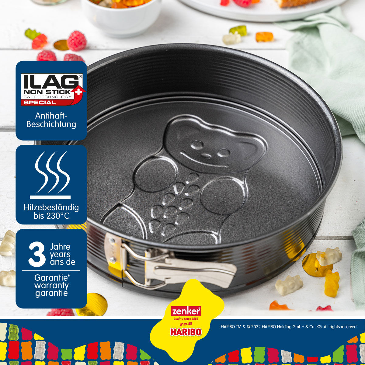 Springform mit Motivboden HARIBO Goldbär, Ø26cm