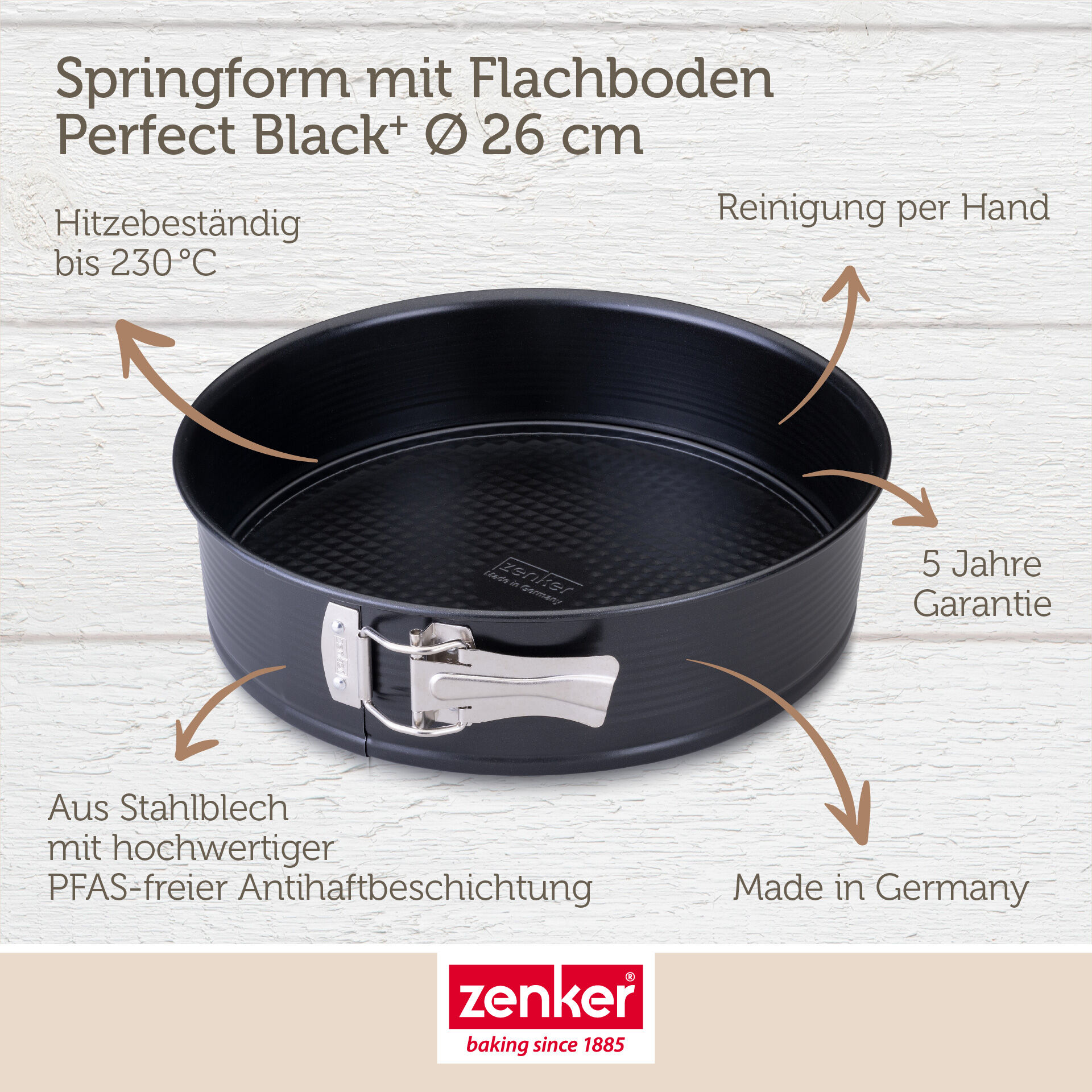 Springform mit Flachboden Perfect Black+, Ø26cm