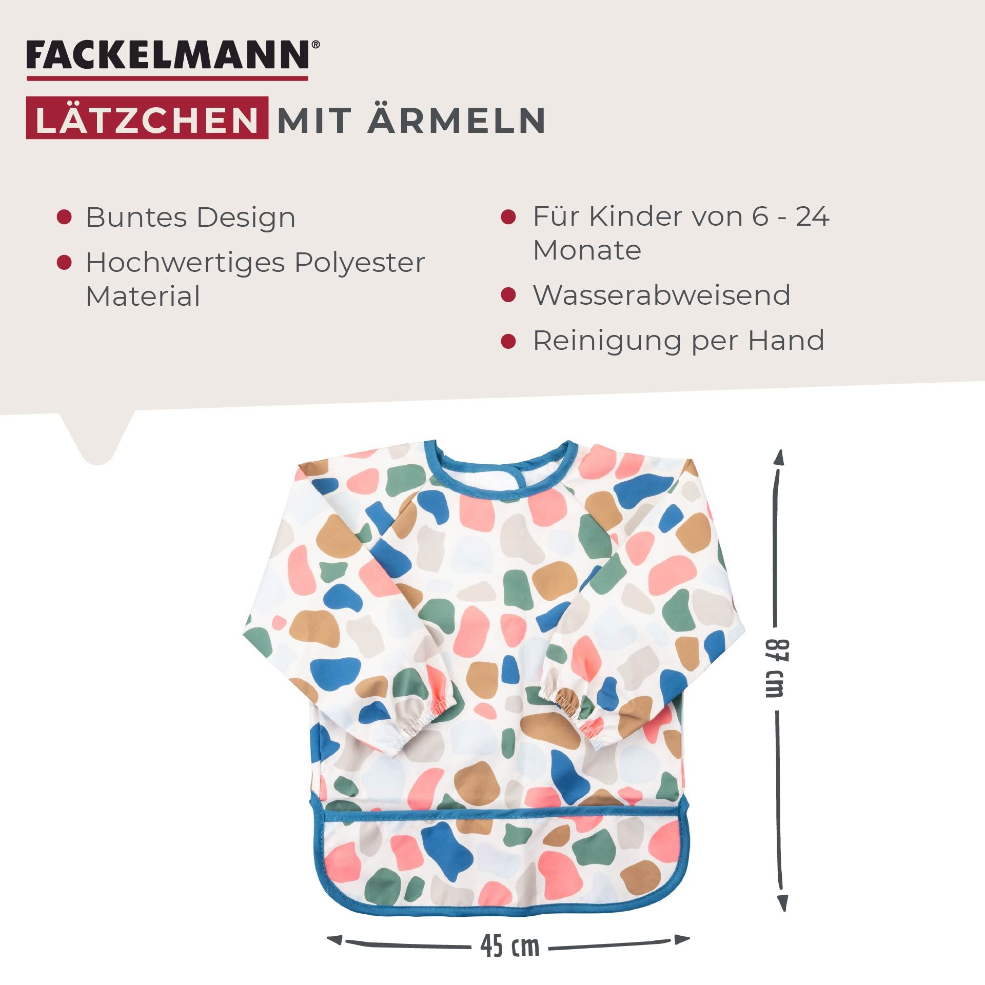 Ärmellätzchen mit Auffangtasche Mini Cooking, bunt
