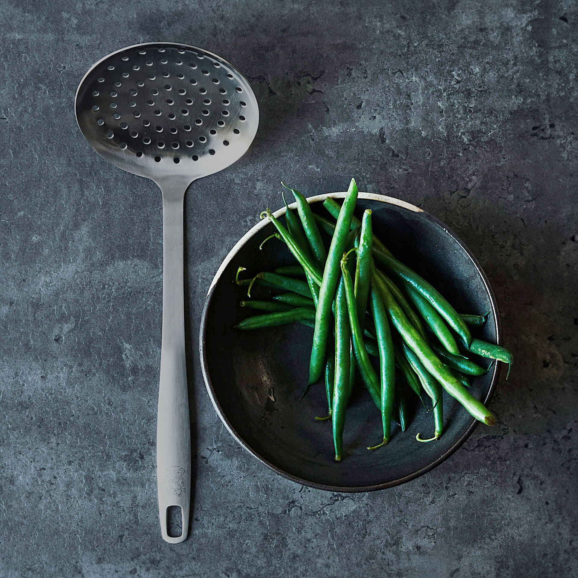 Schaumlöffel Satin, schwarz, Edelstahl