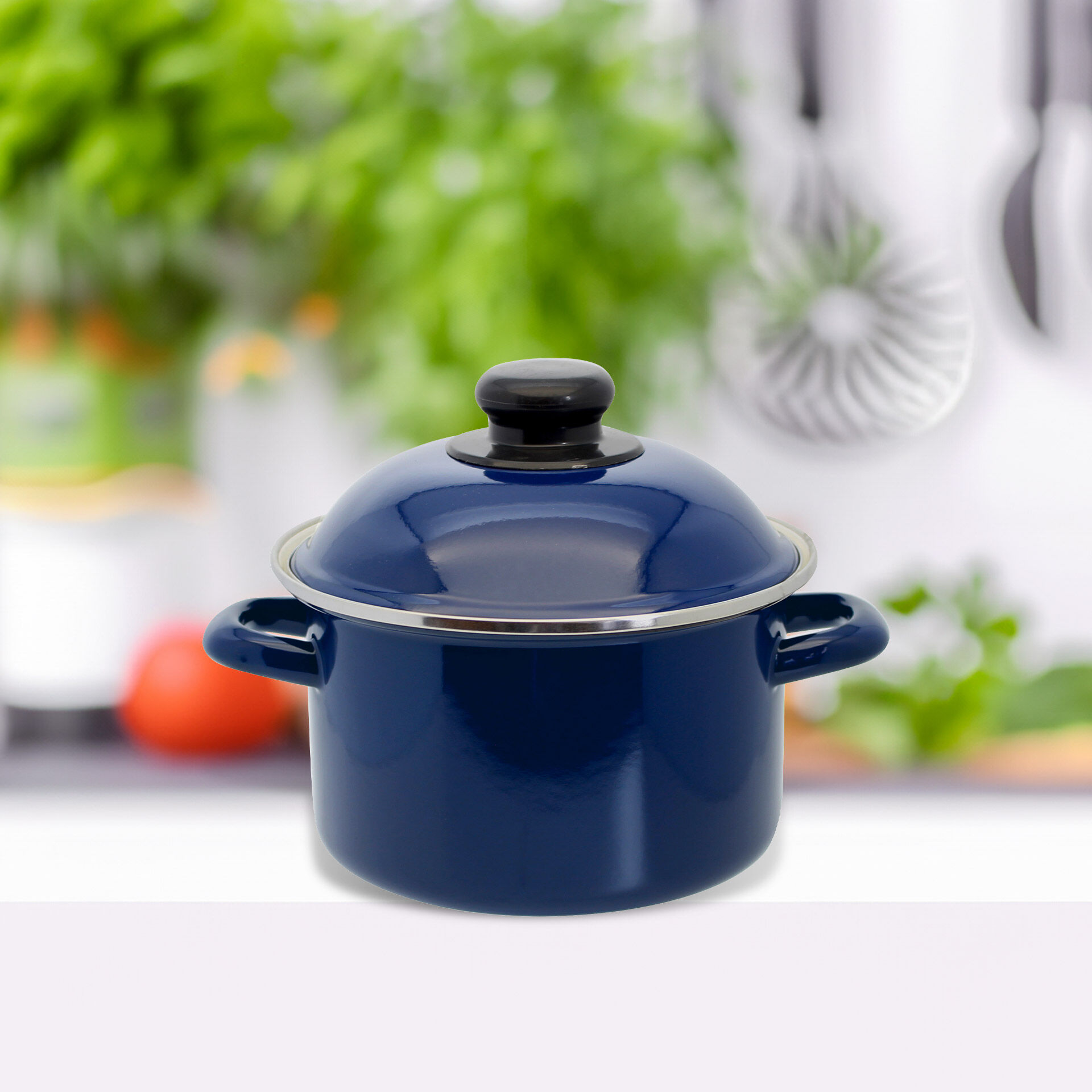 Kochtopf mit Deckel Retro Royalblau, Ø16cm