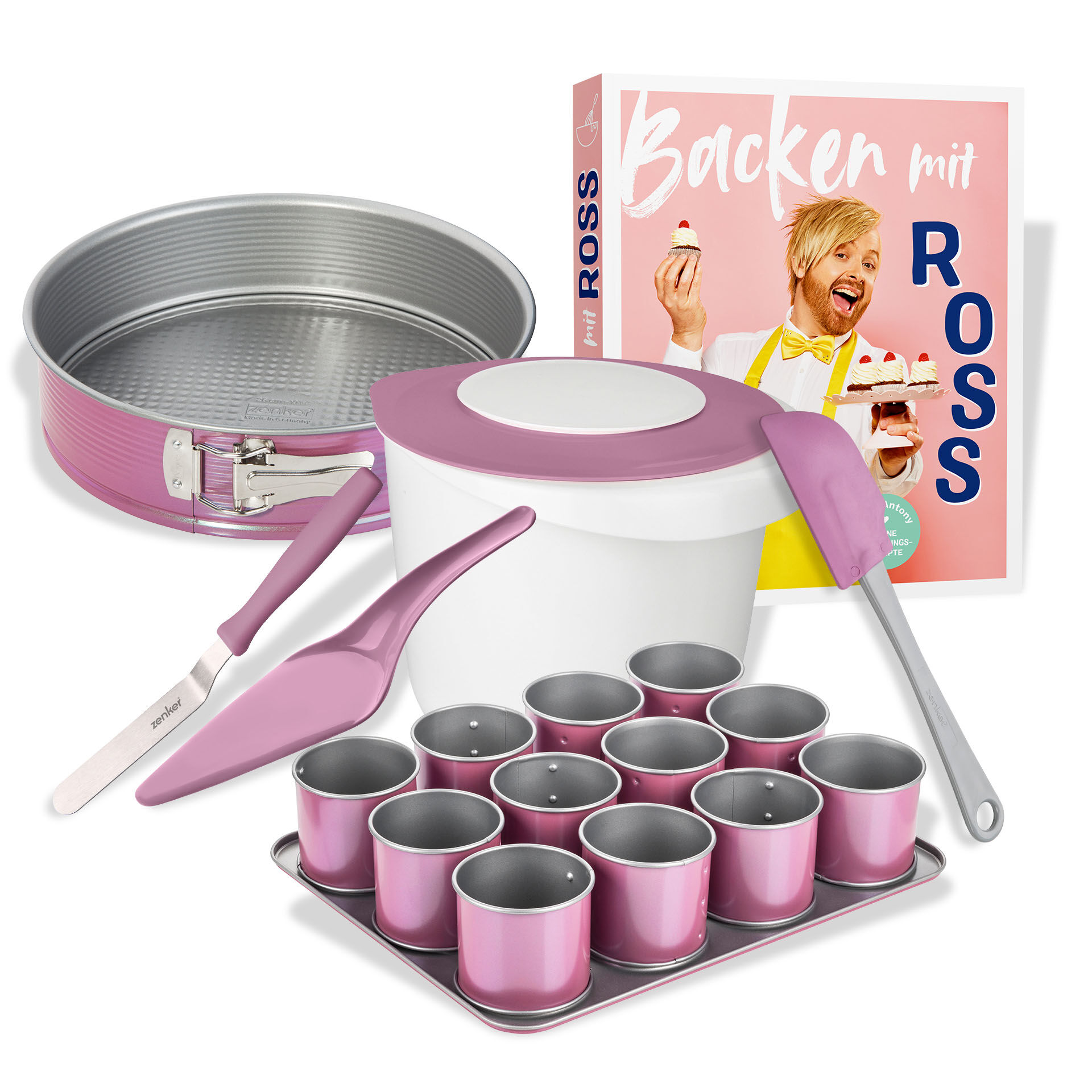 Back-Set "Rosa Backen mit Ross", 7-teilig