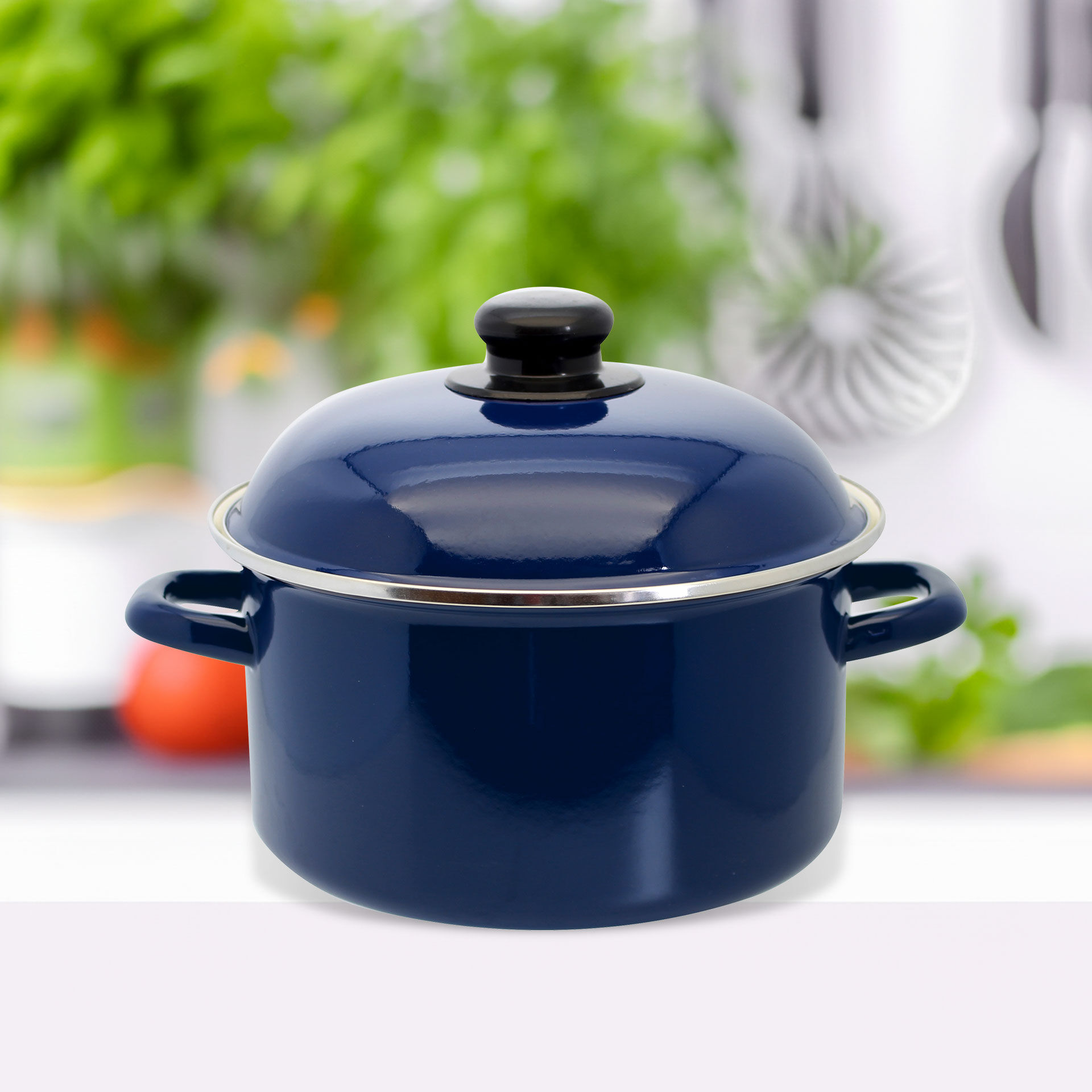 Kochtopf mit Deckel Retro Royalblau, Ø20cm