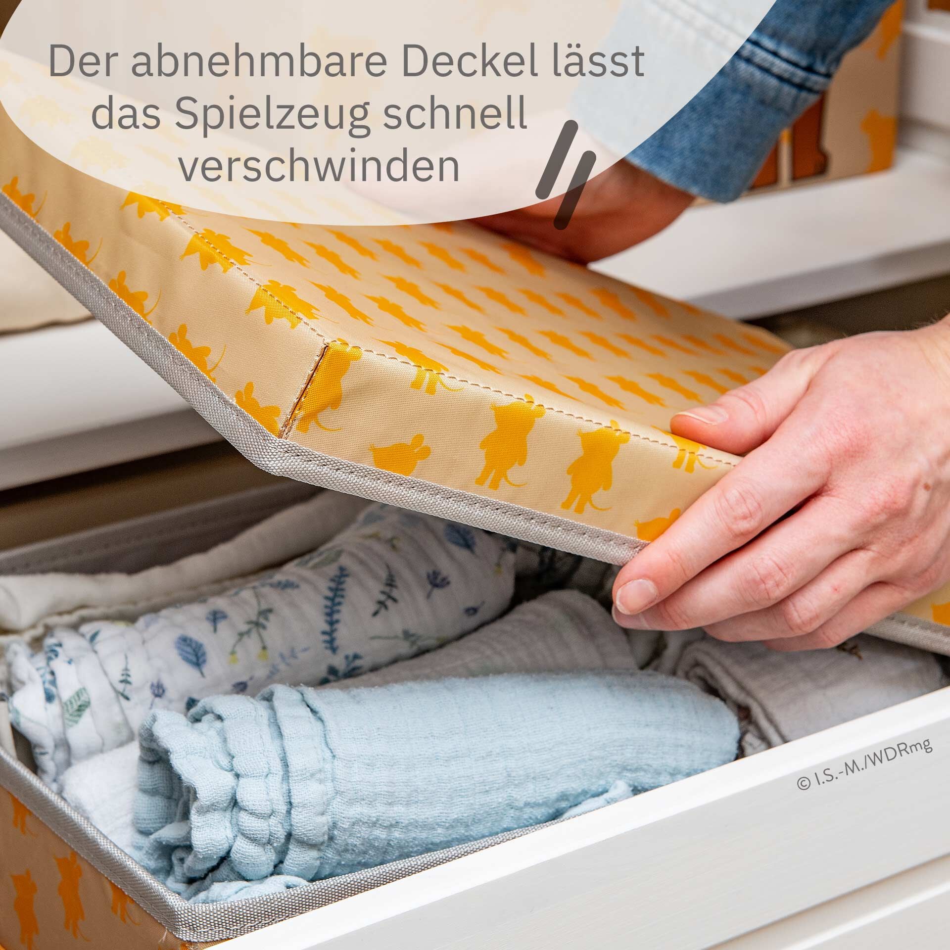 Aufbewahrungsbox 2er-Set DieMaus, 37x25x21cm, apricot