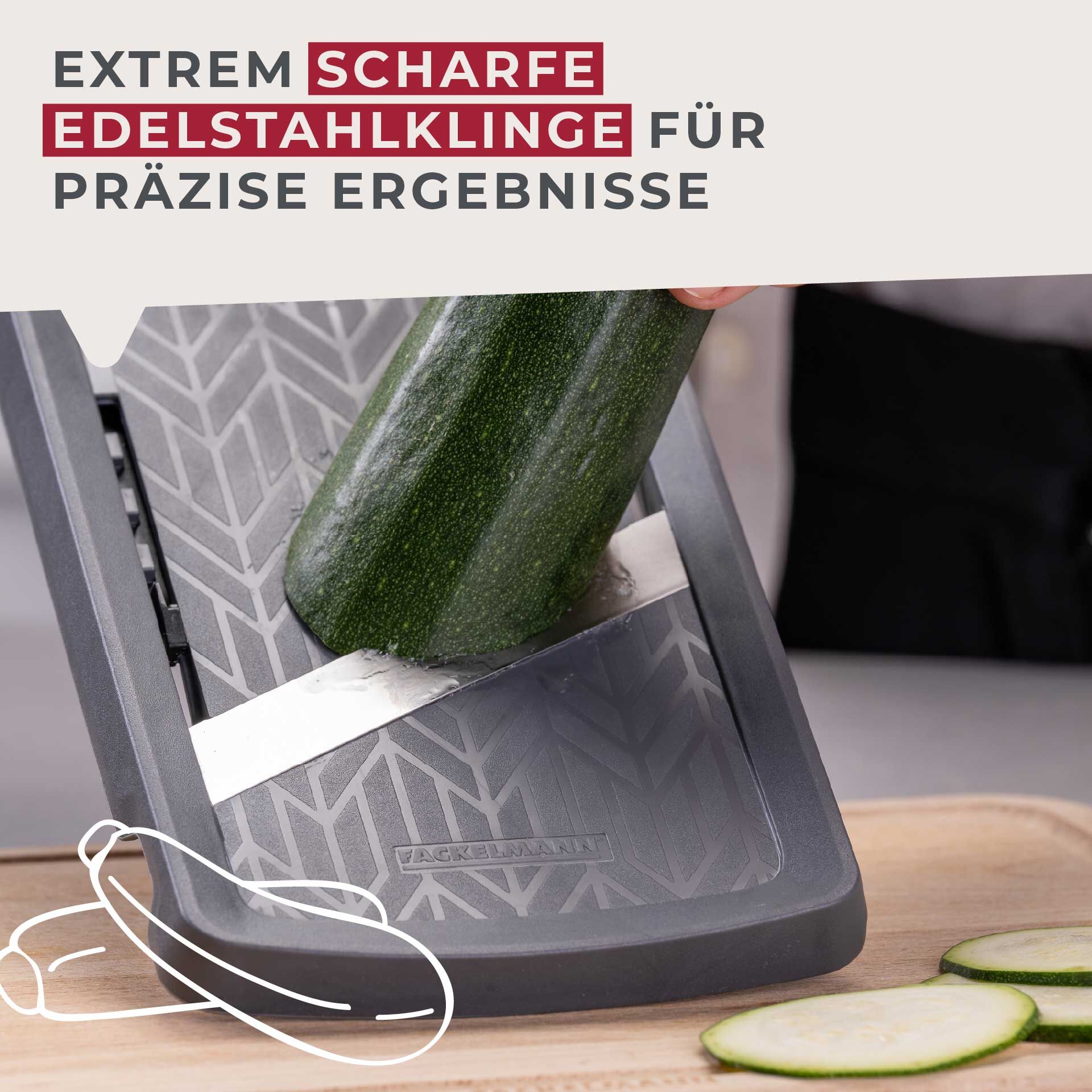 Gemüsehobel mit abnehmbaren Aufsatz Statement, grau