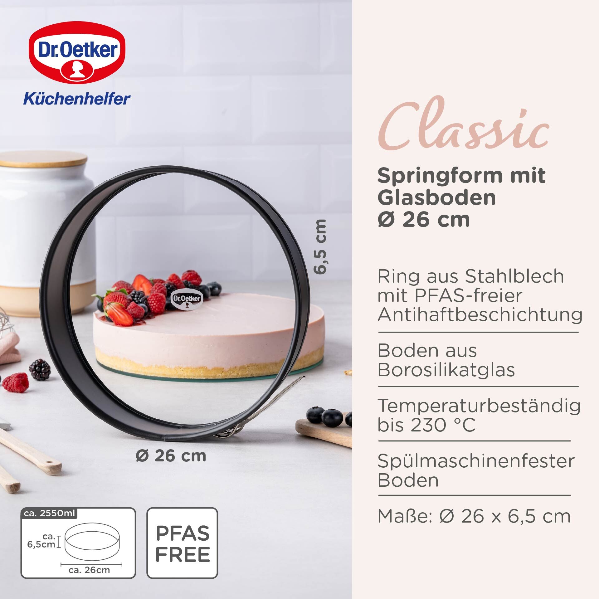 Springform mit Glasboden Classic, Ø26cm