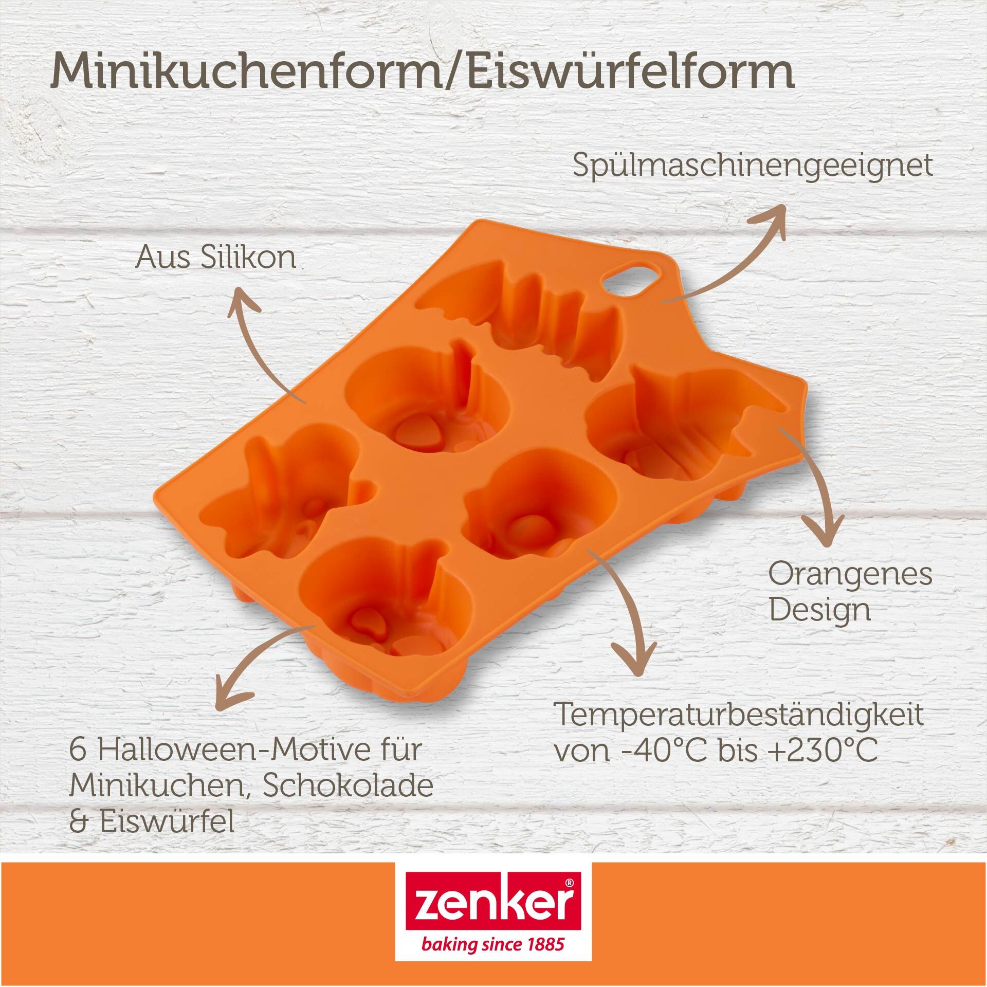 Happy Halloween Baking Minikuchenform/Eiswürfelformer Halloween-Motive