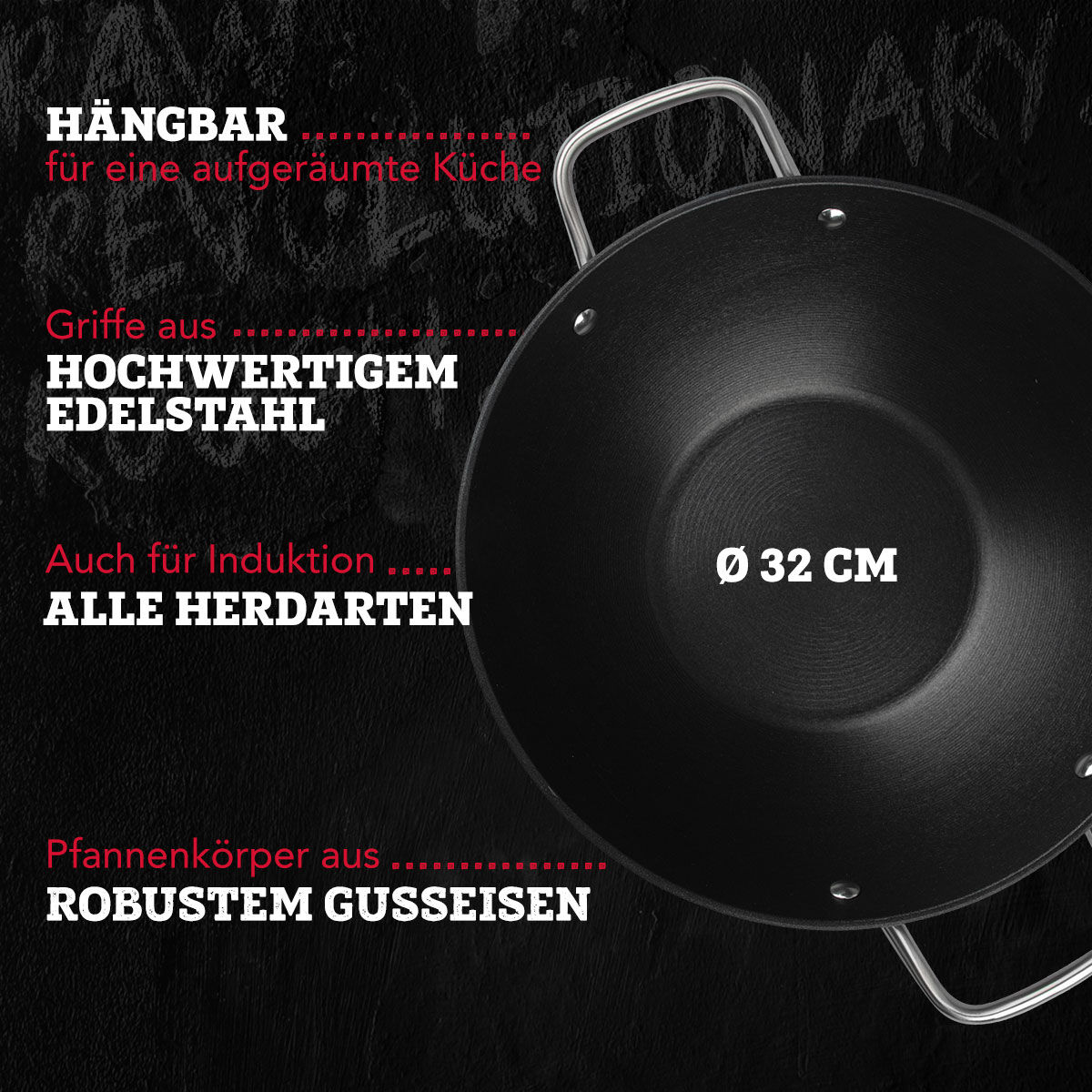 Profi Wok Force, antihaft, Ø32cm