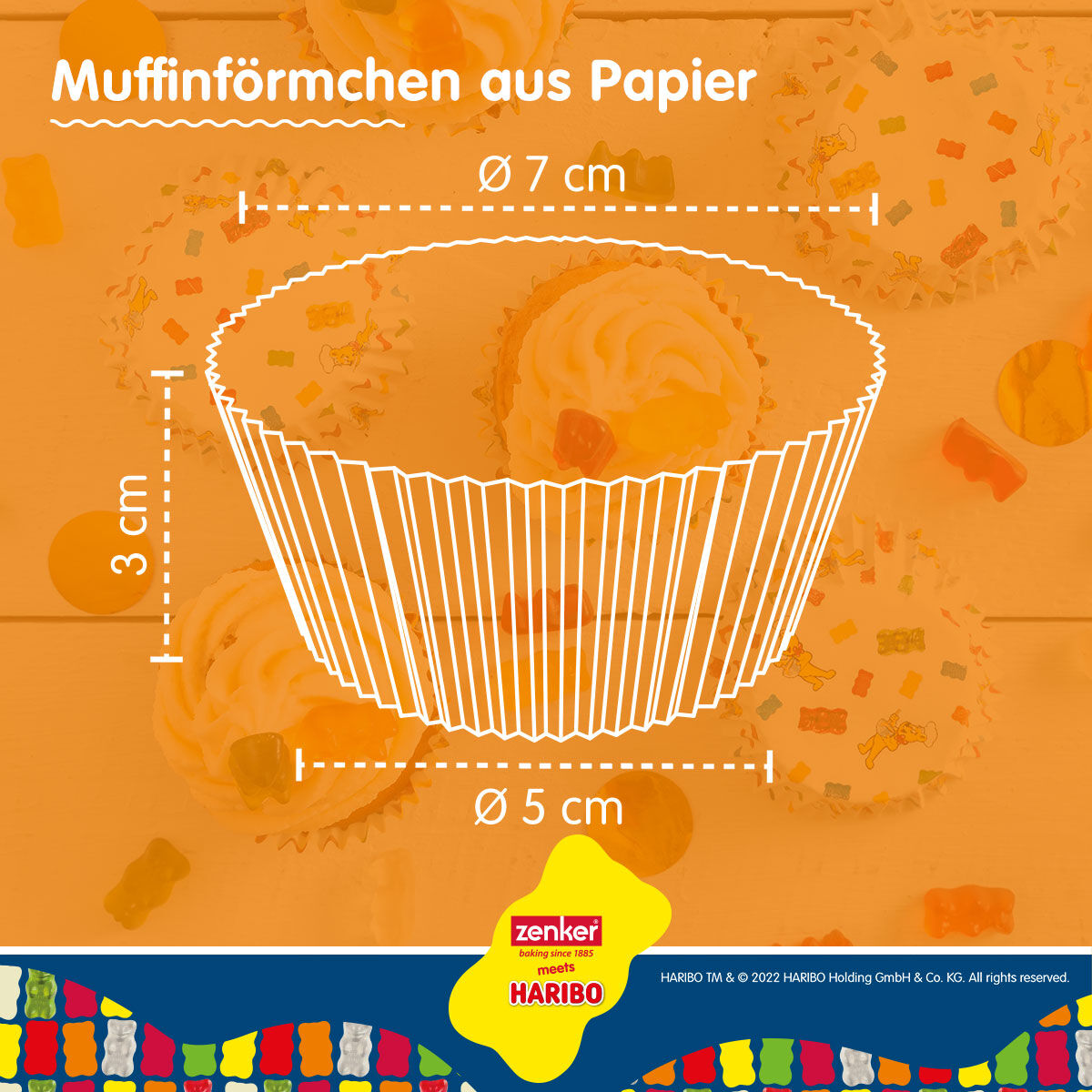 Papierbackförmchen HARIBO Goldbär, 50 Stück