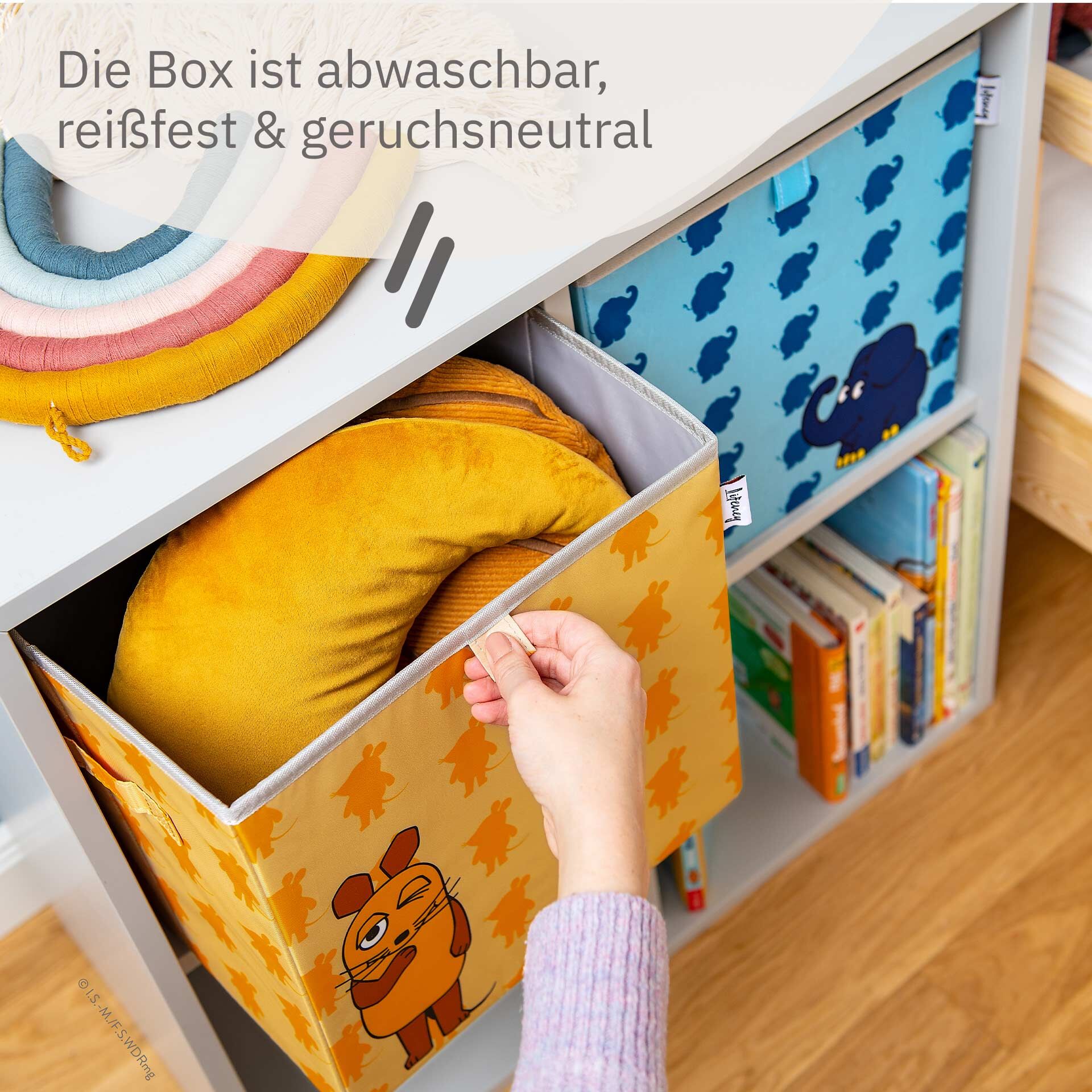 Aufbewahrungsbox DieMaus, apricot, 30x30x30cm