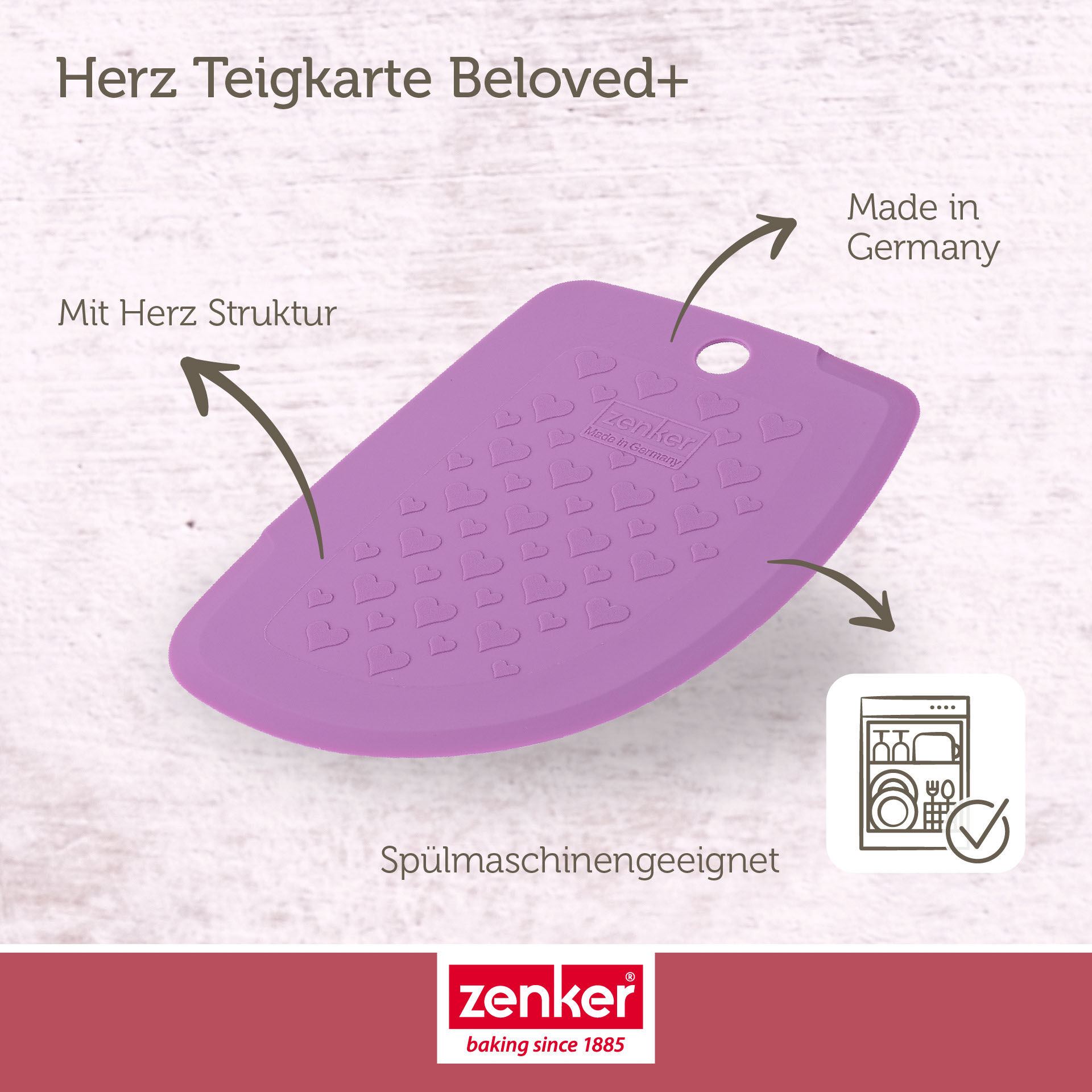 Teigkarte Herz Beloved+