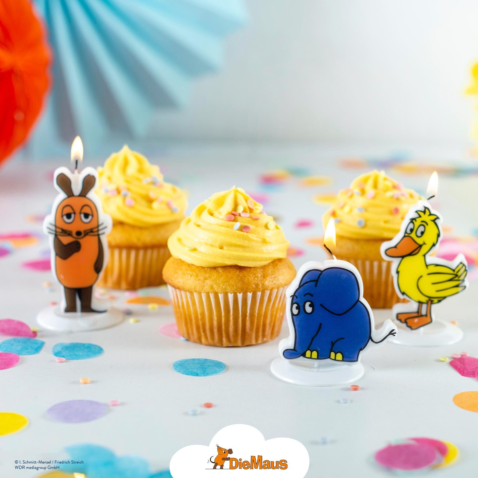 Motiv-Kerzen "DieMaus und ihre Freunde", 3-teilig