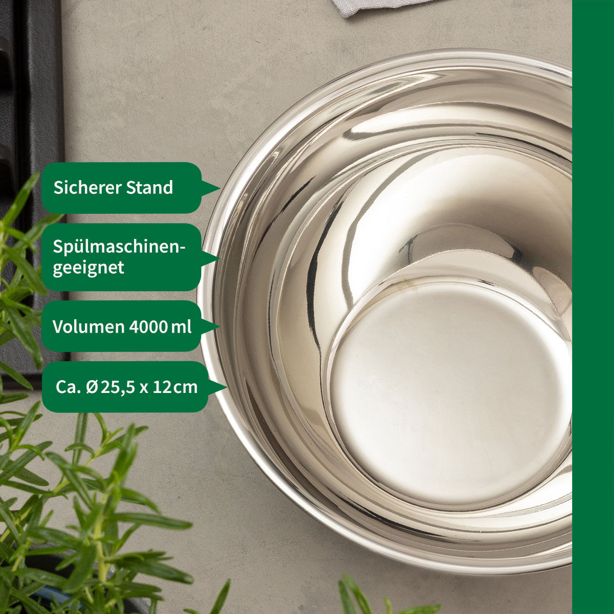 Schüssel, 4 l, Edelstahl