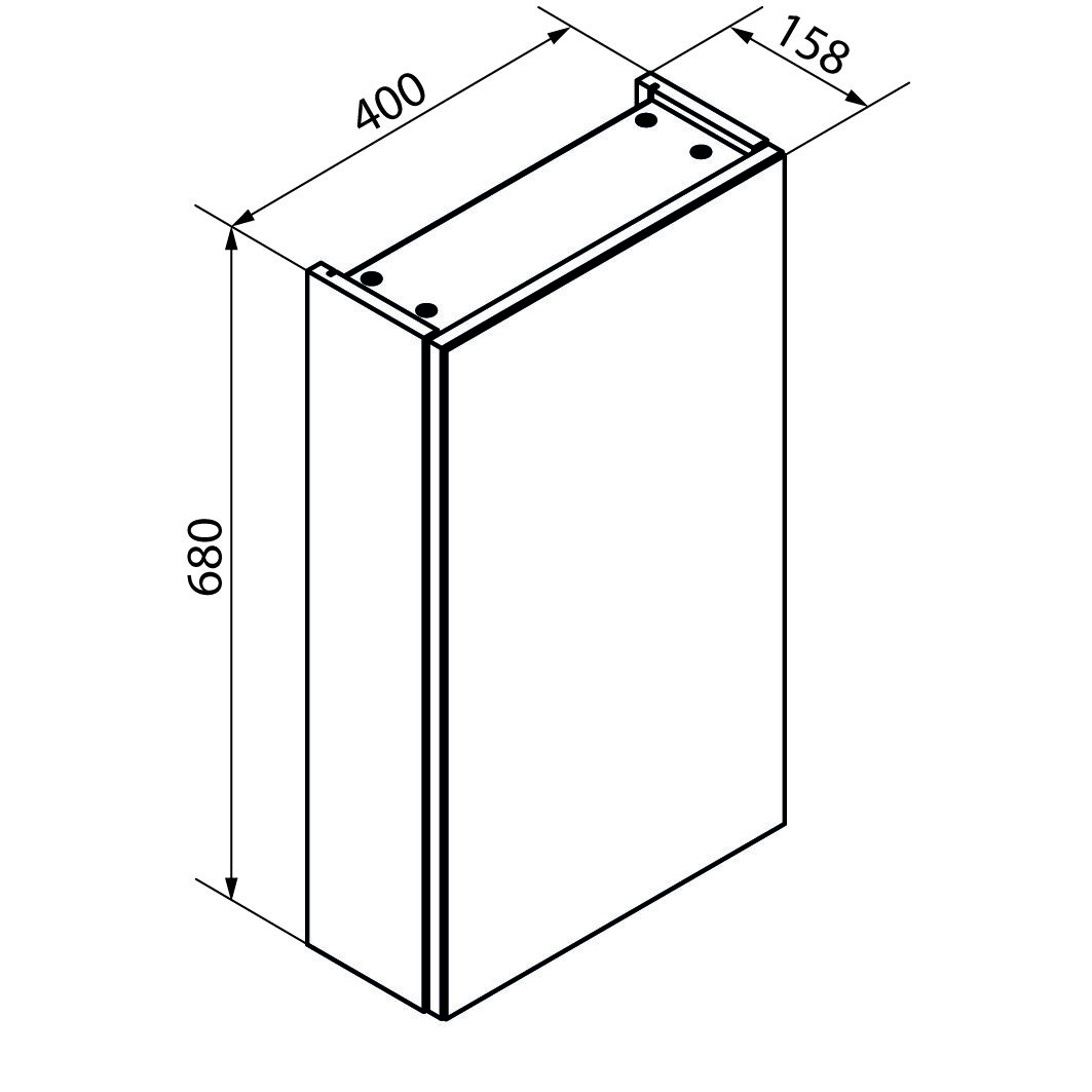 Spiegelschrank Easy, 40cm, Anthrazit