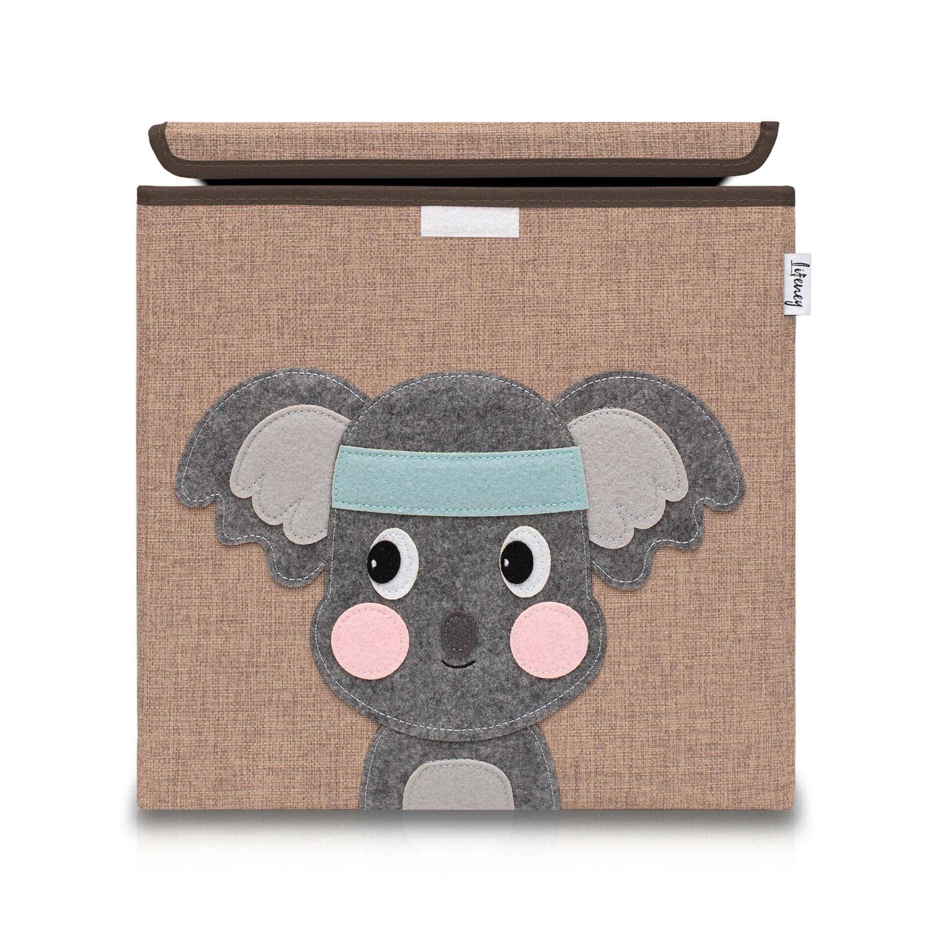 Aufbewahrungsbox mit Deckel, Koala, braun, 33x33x33cm