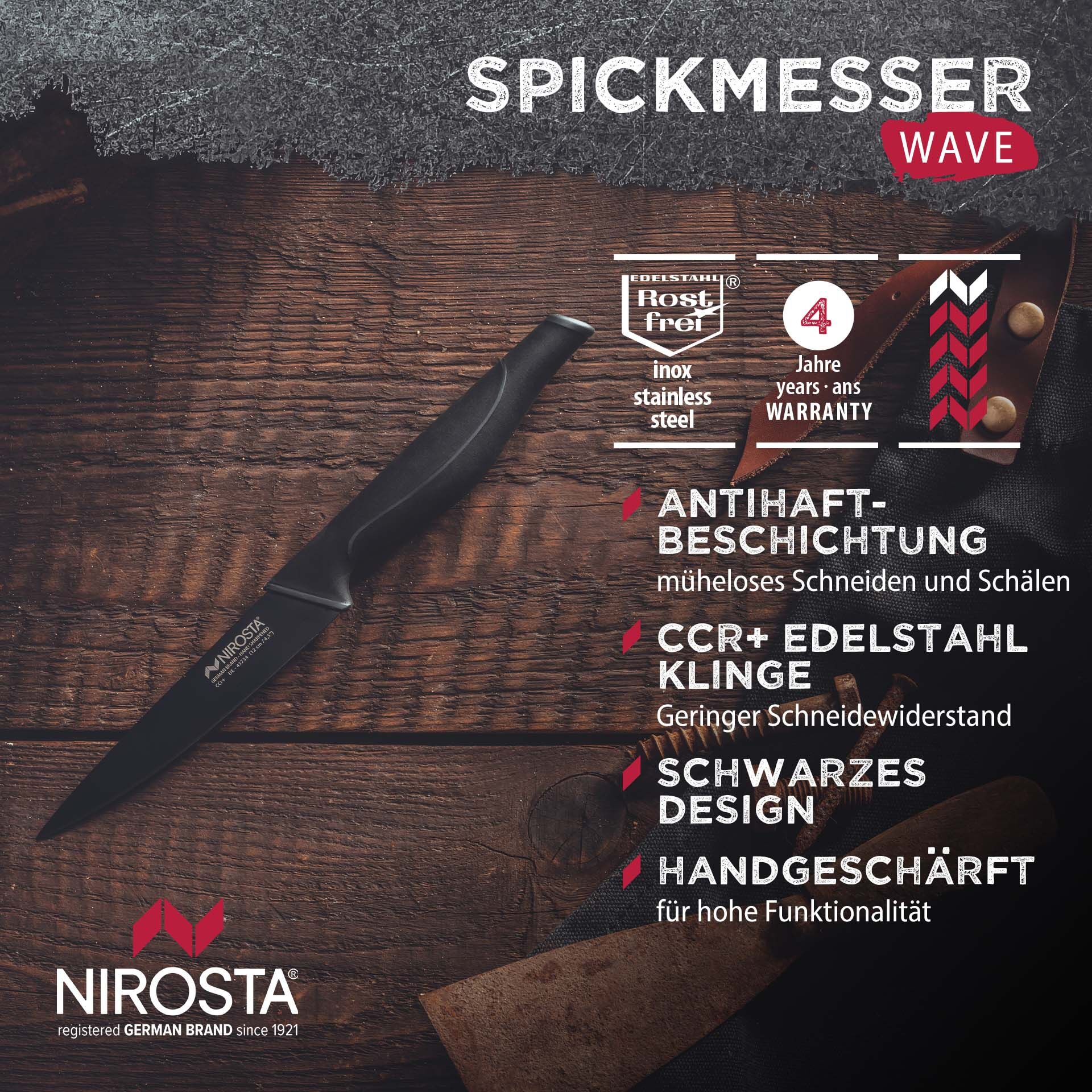 Spickmesser Wave, 12cm Klinge