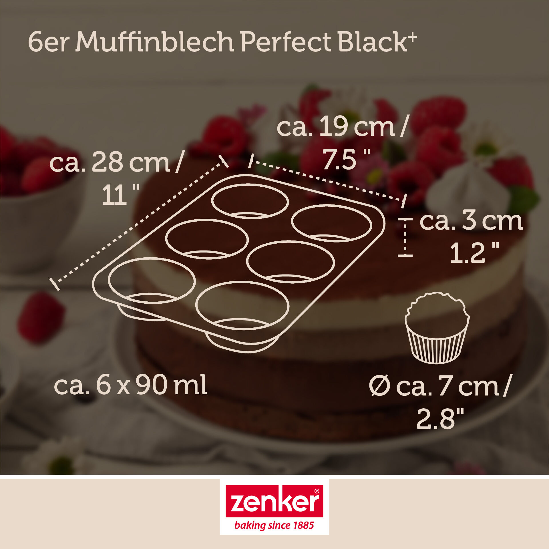 Muffinform Perfect Black+, 6er