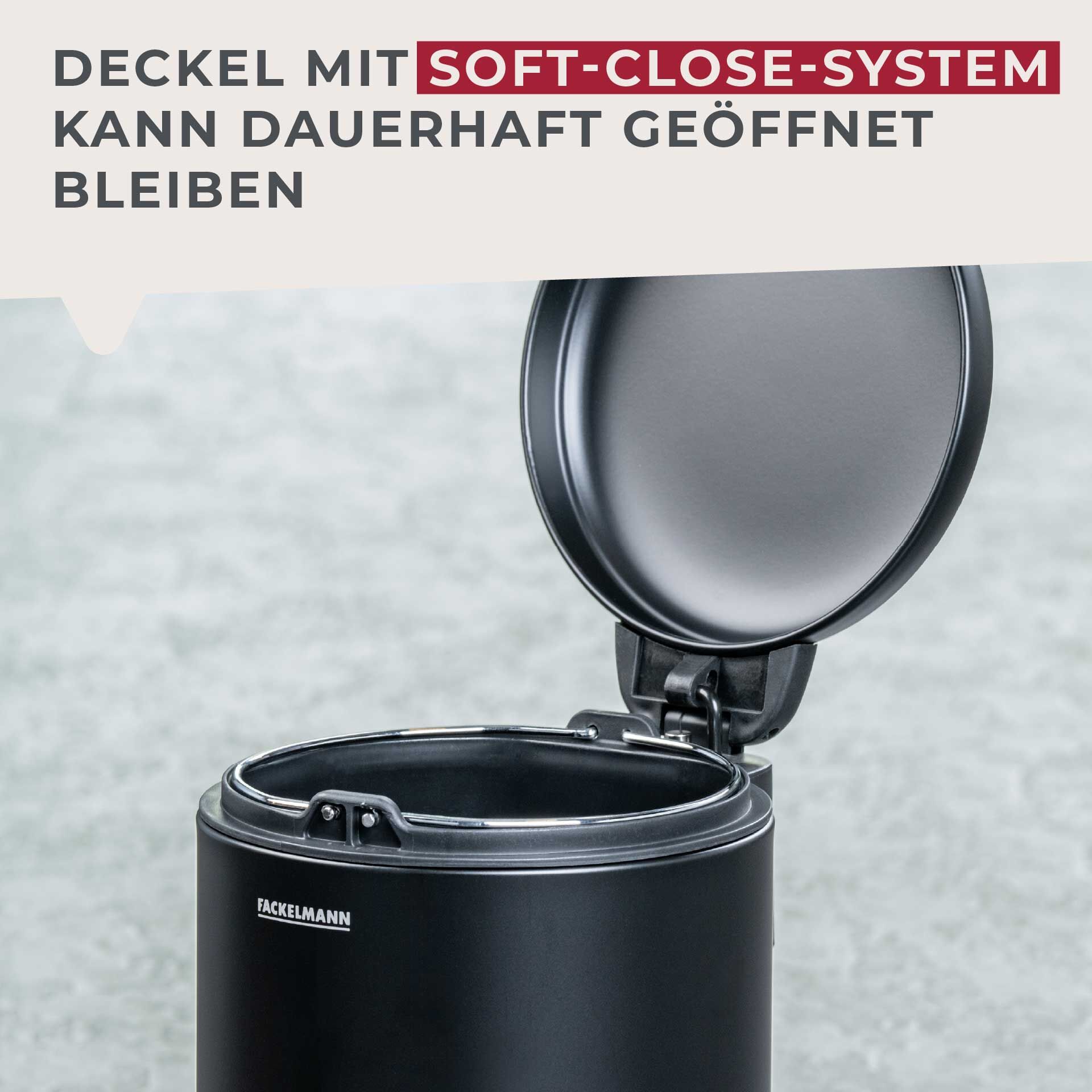 Mülleimer Milano, schwarz, 3L