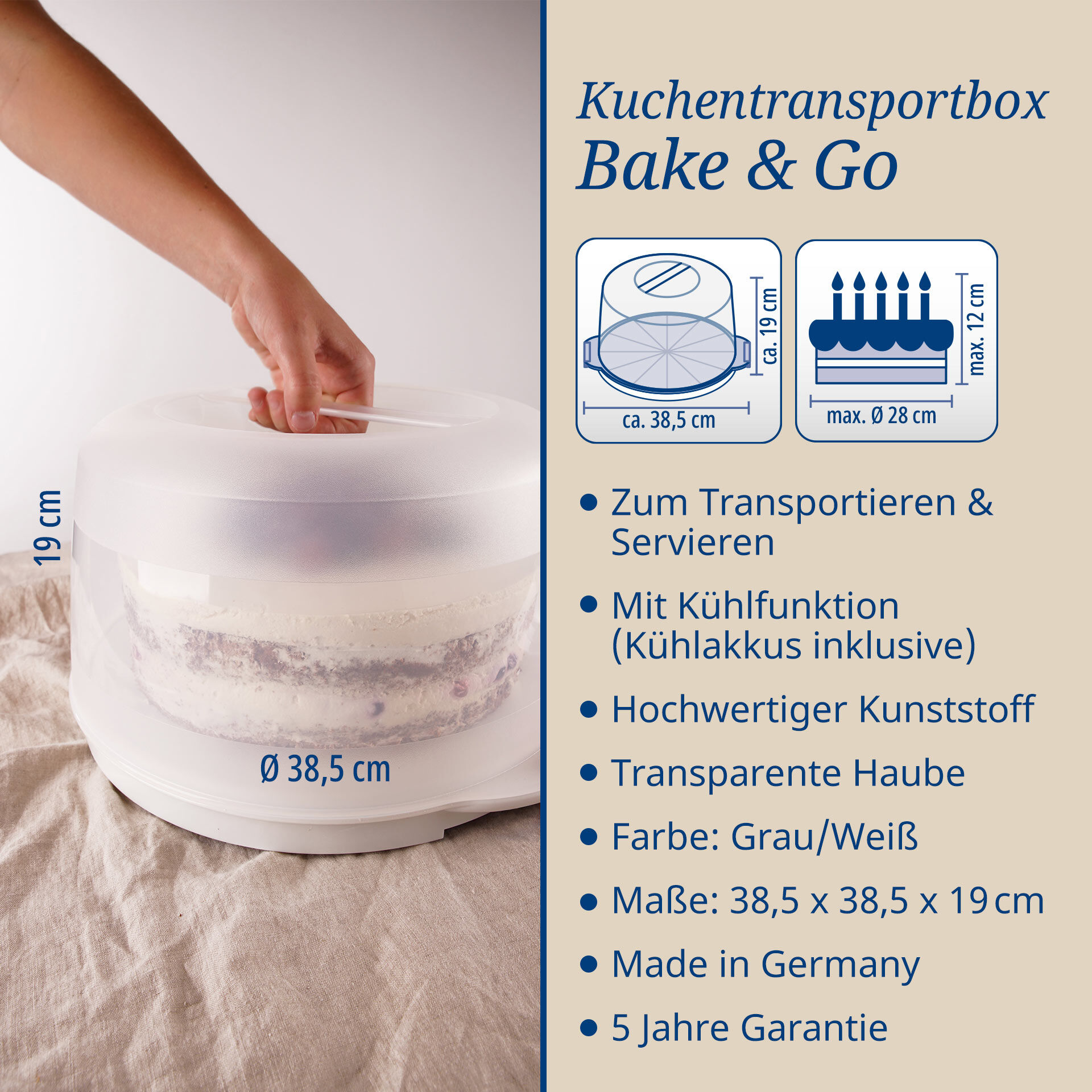 Backformen-Set "Transportbox inkl. Kühlakkus", Ø38cm