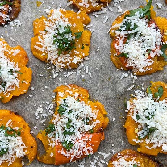 Smashed Parmesan-Kürbisse