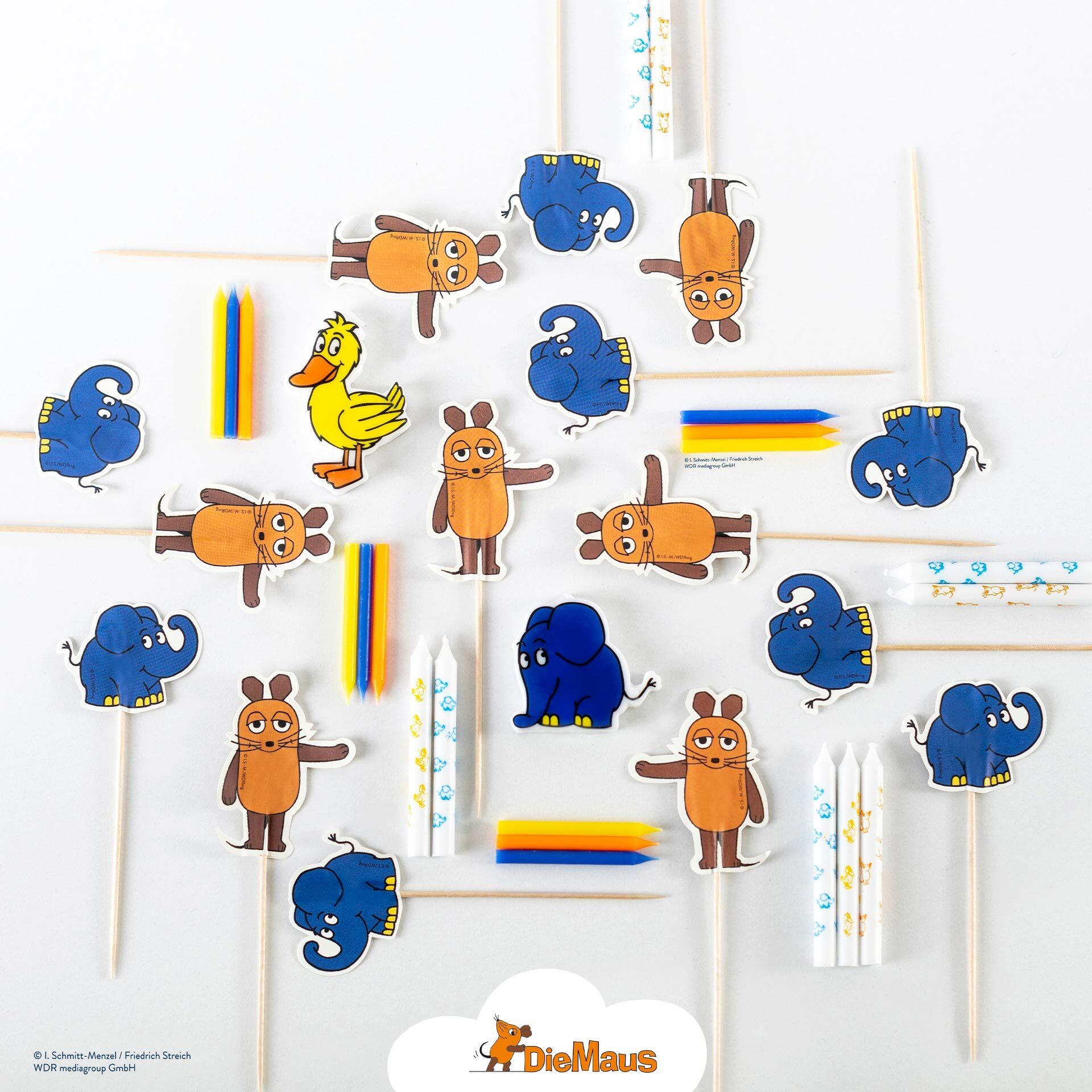 Party-Picker "DieMaus und Elefant", 24 Stk Party-Picker "DieMaus und Elefant", 24 Stk