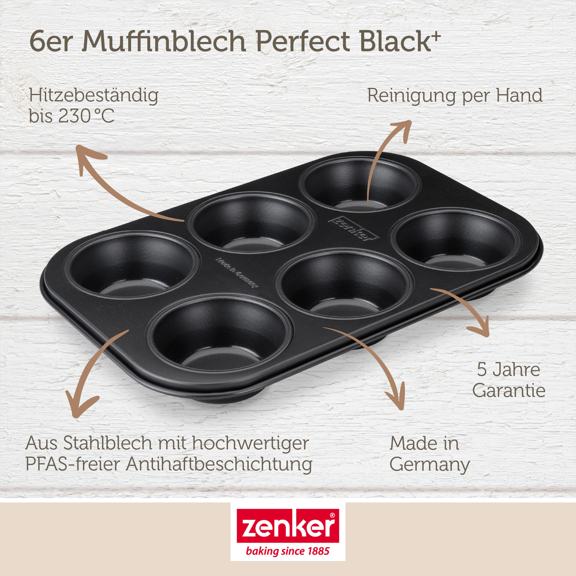 Muffinform Perfect Black+, 6er