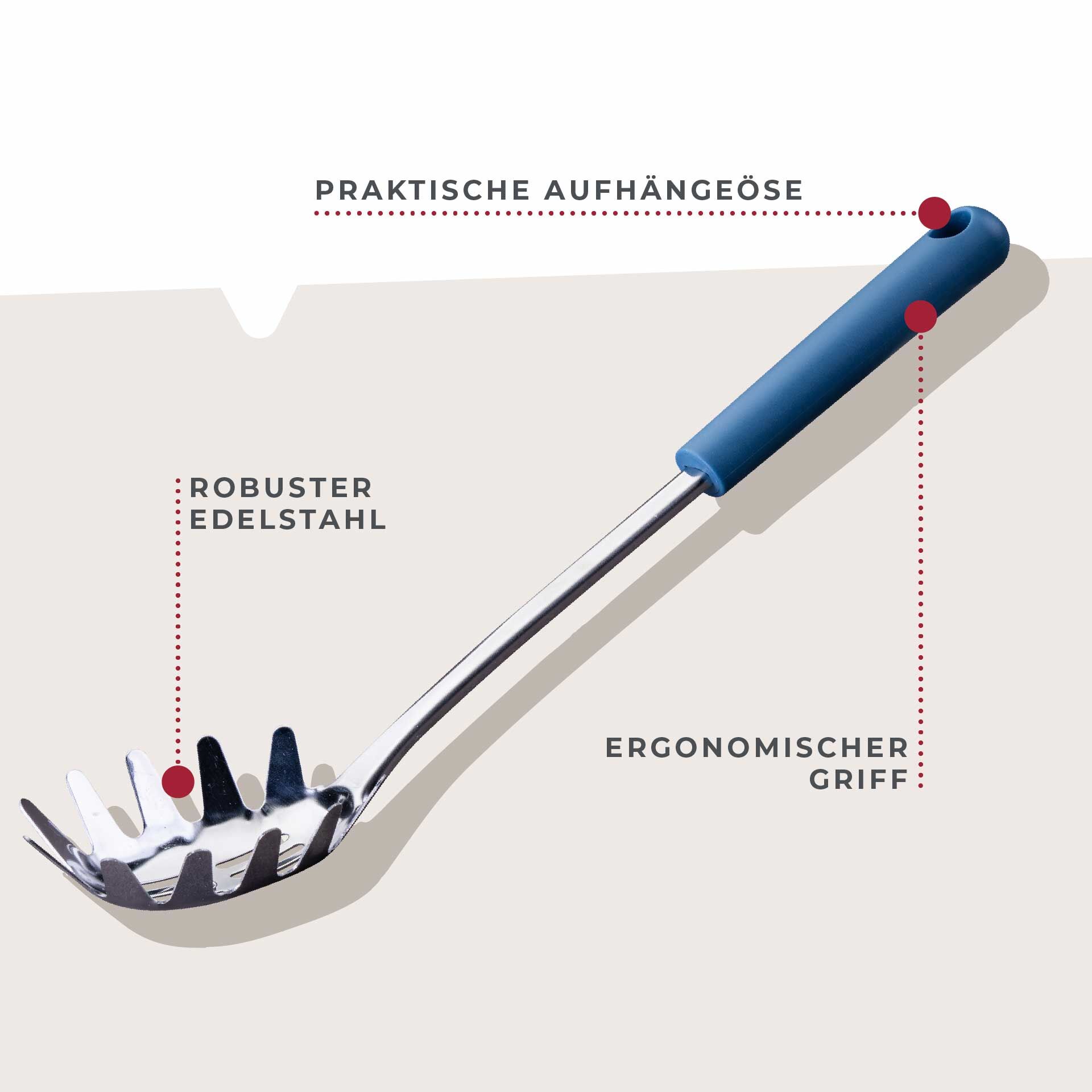 Spaghettilöffel Essential, blau