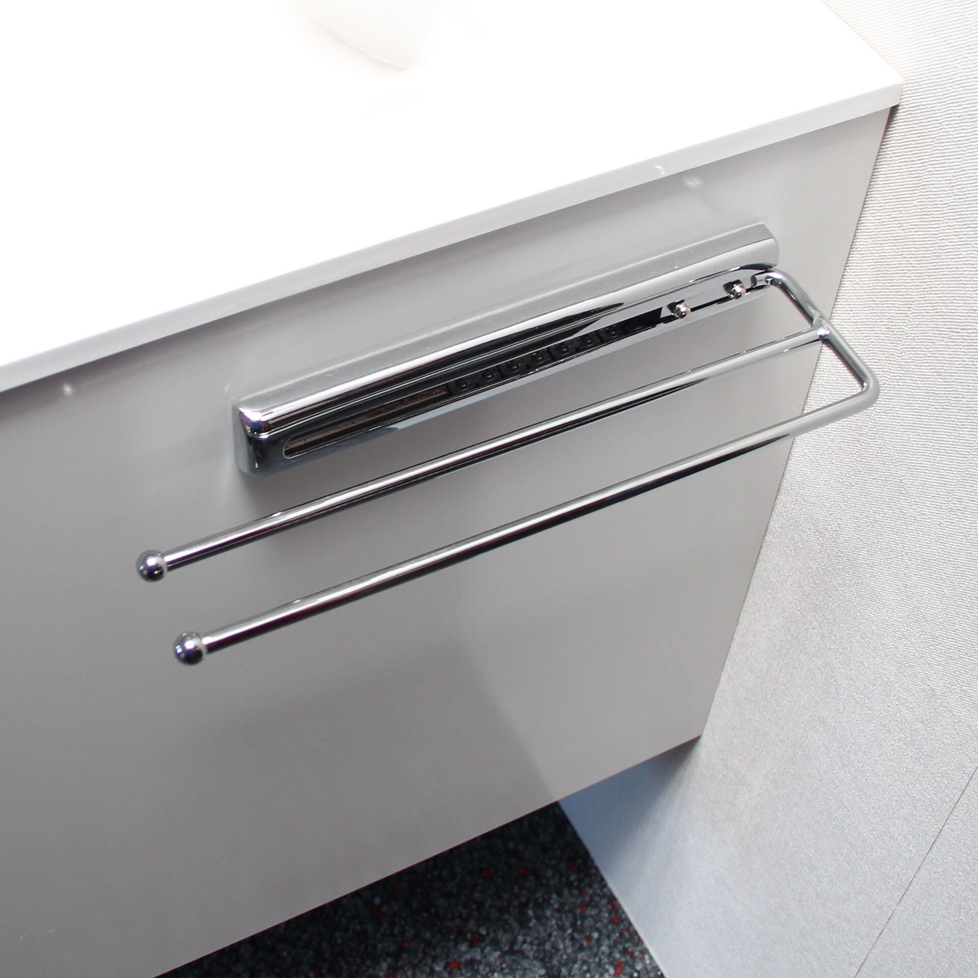 Handtuchhalter ausziehbar, Chrom, 2-armig