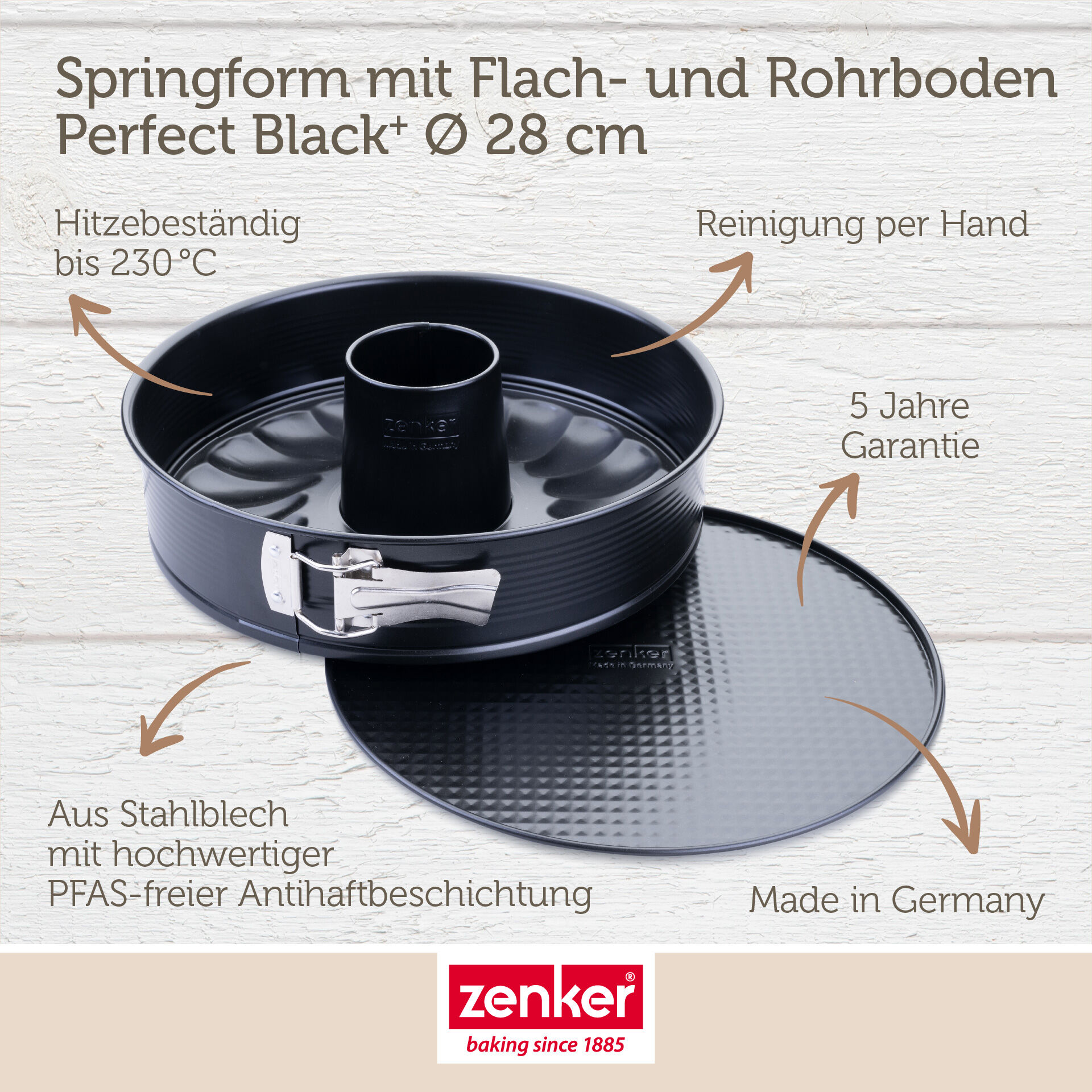 Springform mit Flach- und Rohrboden Perfect Black+, Ø28cm