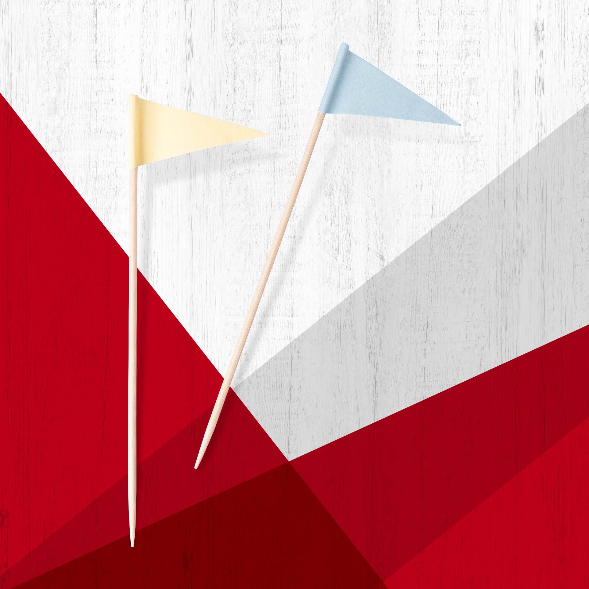 Fahnenpicker, 12cm, 50 Stk, FSC™-zertifiziertes Birkenholz