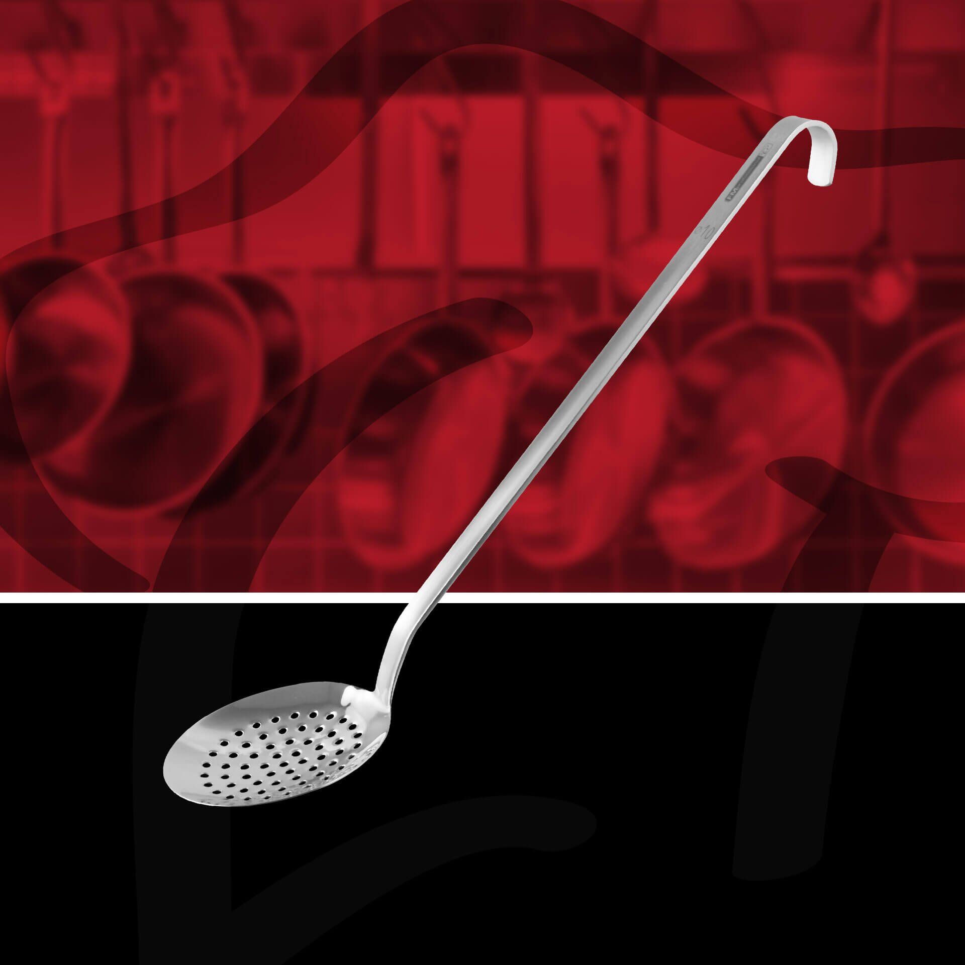 Profi-Abseihlöffel, 40cm, Edelstahl