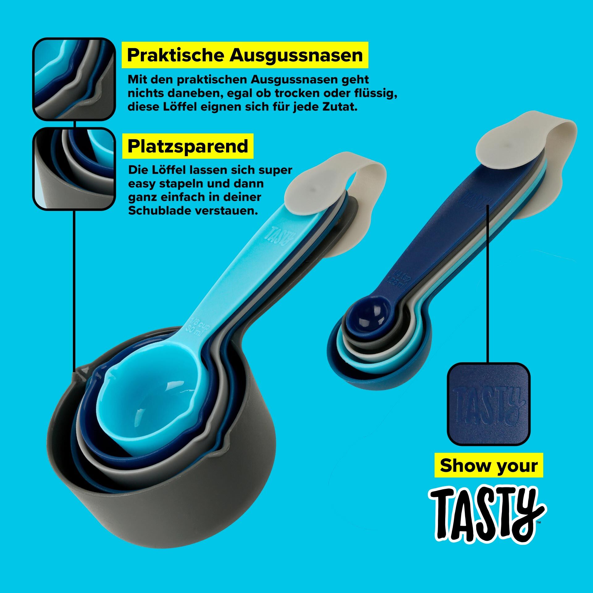 Messbecher und Messlöffel-Set, 10-teilig