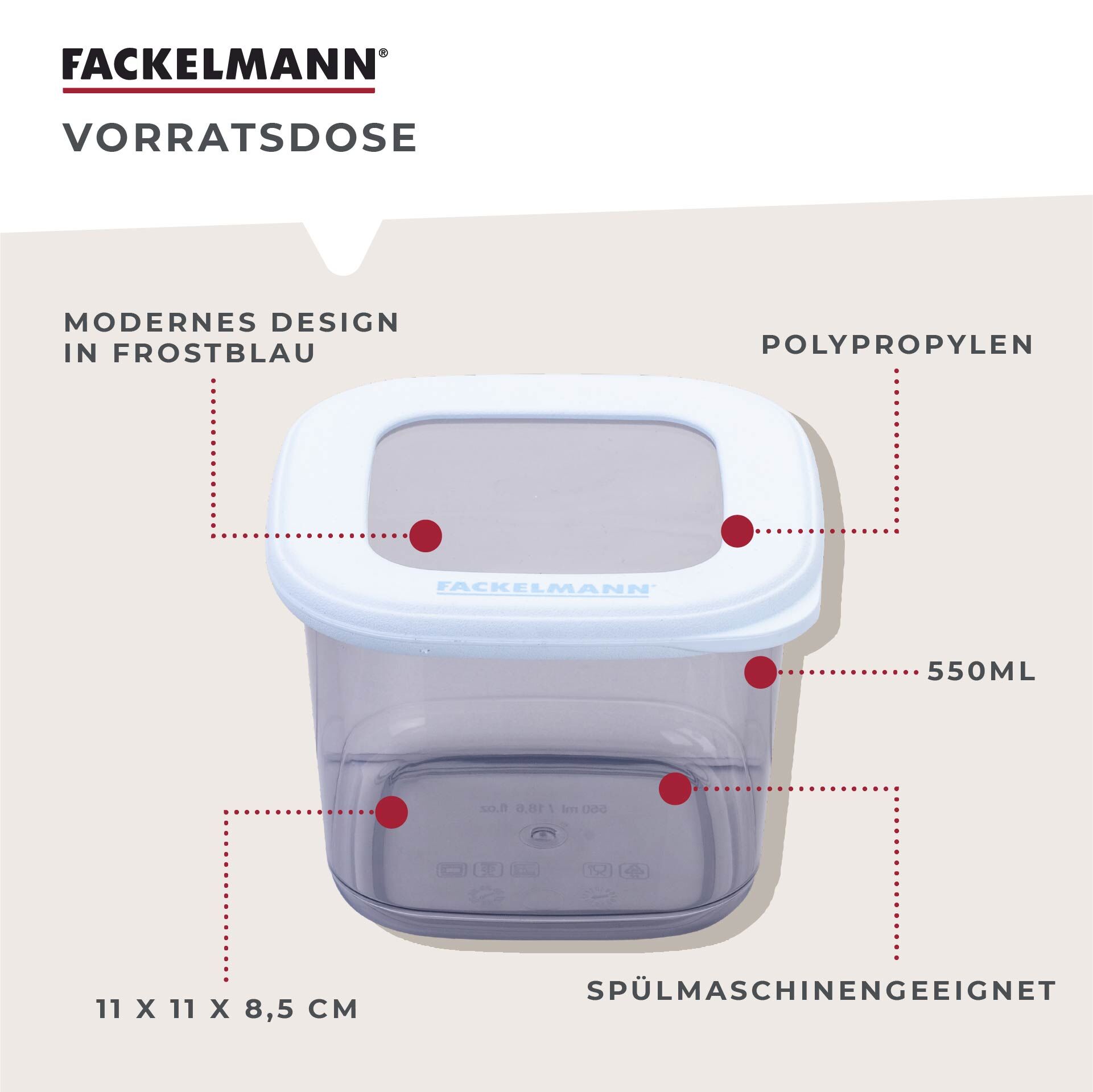 Vorratsdose Be The Move, eckig, 550ml