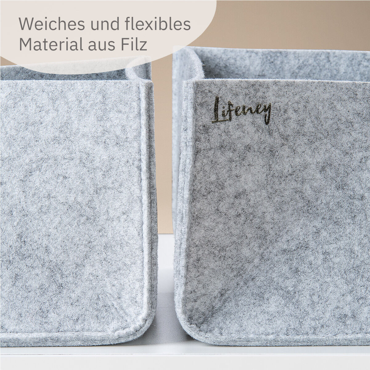 Organize your closet Aufbewahrungsbox, 33x33x33 cm, Filz, grau