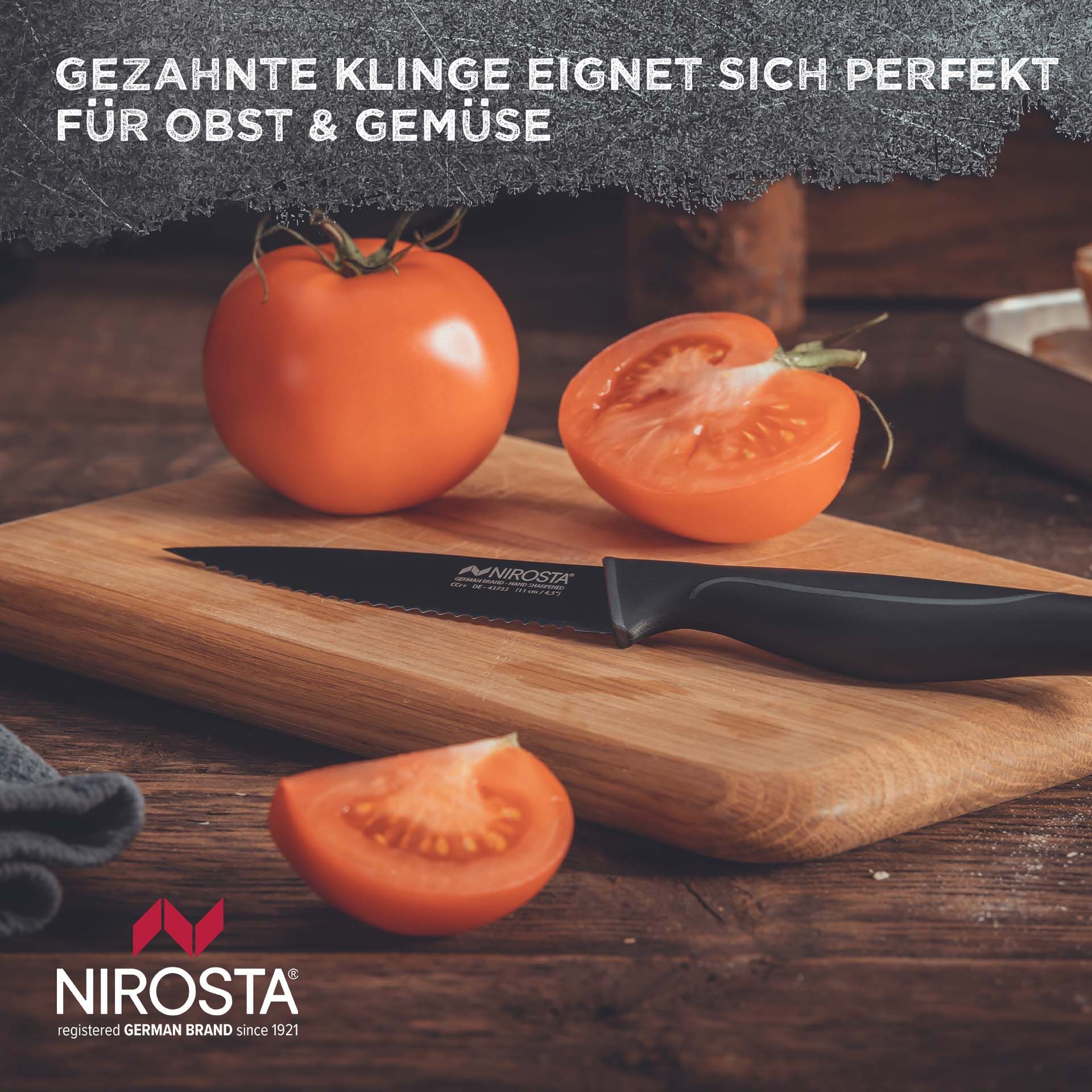 Küchenmesser gezahnt Wave, 11cm Klinge