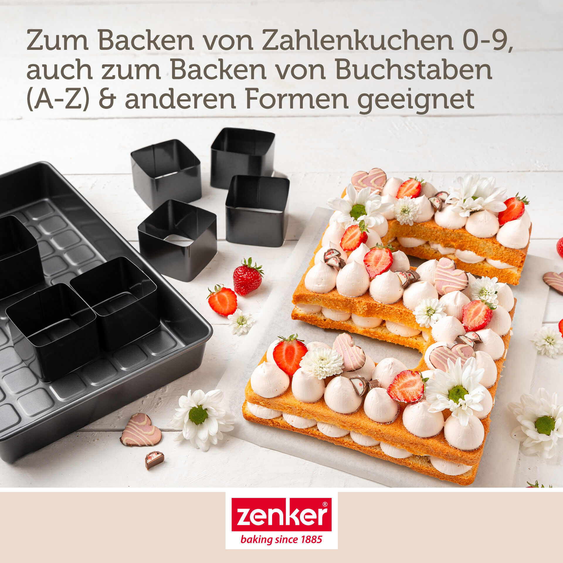 Buchstaben- & Zahlen-Kuchenform-Set, 9-teilig