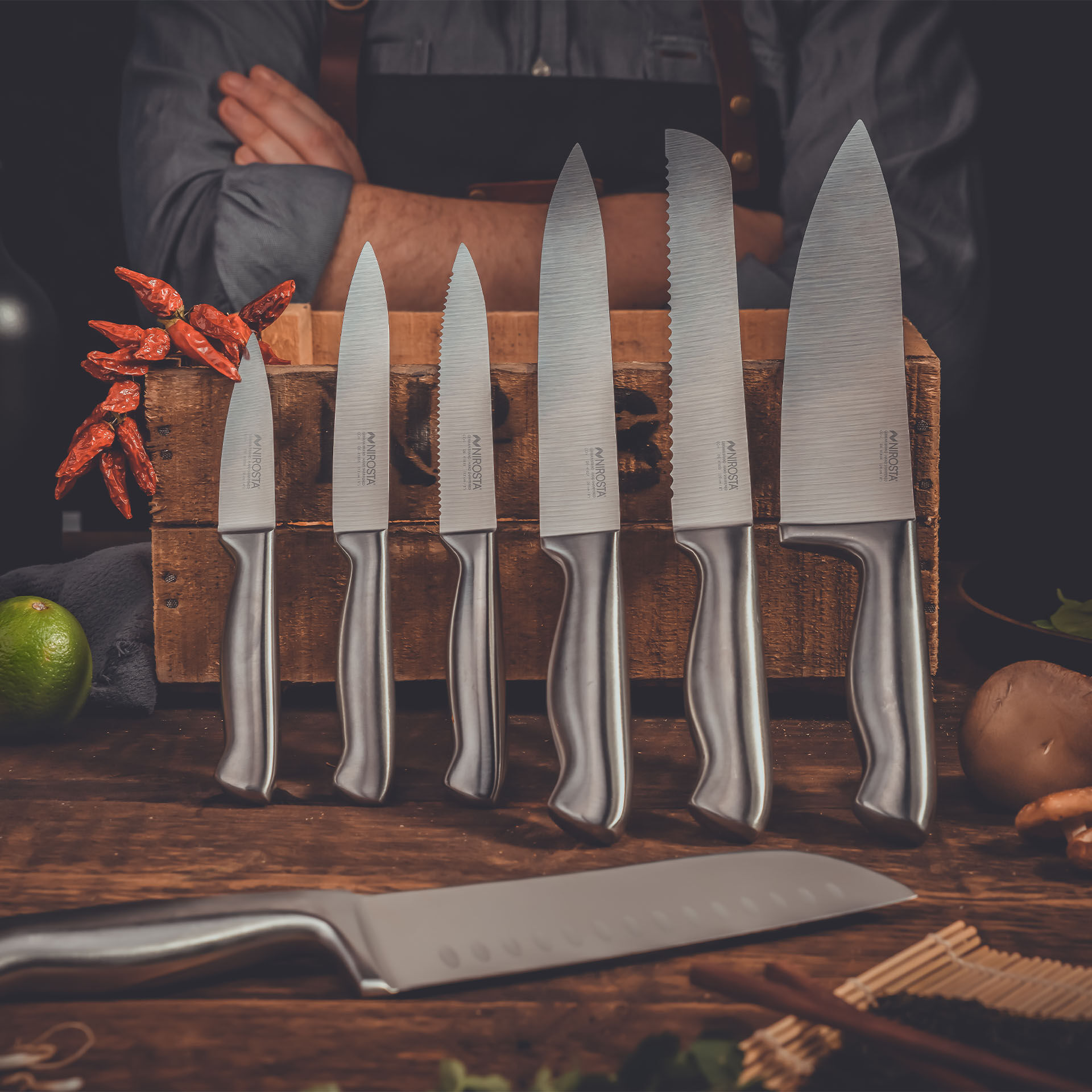 Santokumesser Star, 18cm Edelstahl-Klinge