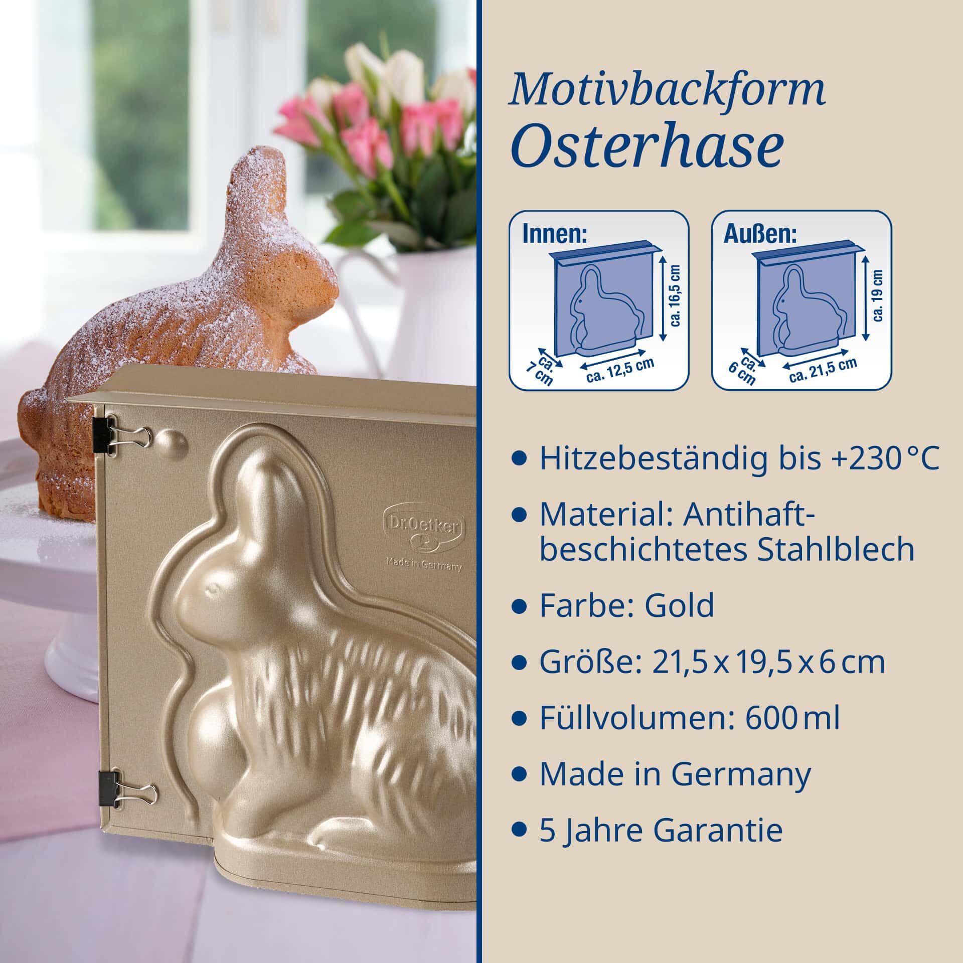 Backform Hase Goldiges Ostern