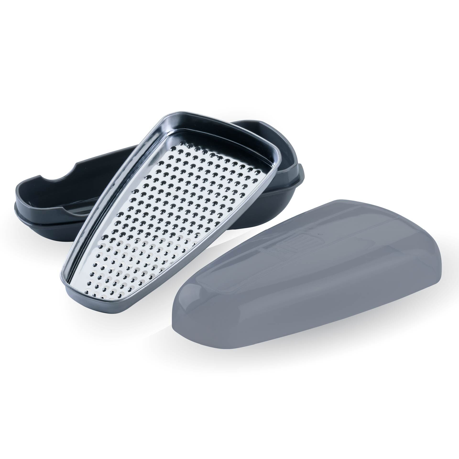 Parmesanreibe mit Behälter, 3-teilig