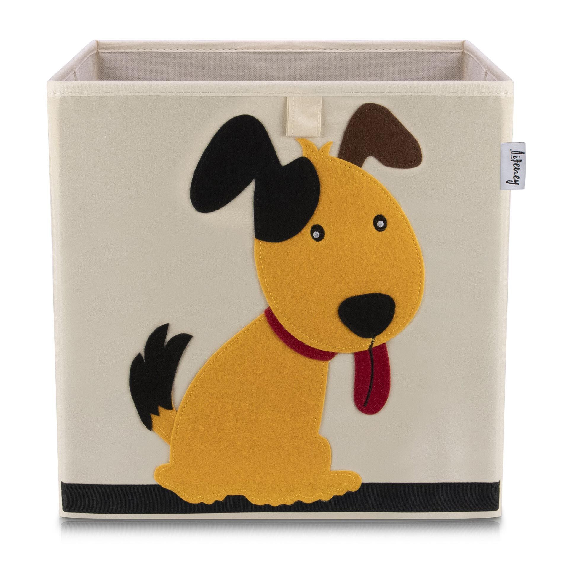 Aufbewahrungsbox 3er-Set Biene Hund & Schweinchen, beige, 33x33x33cm