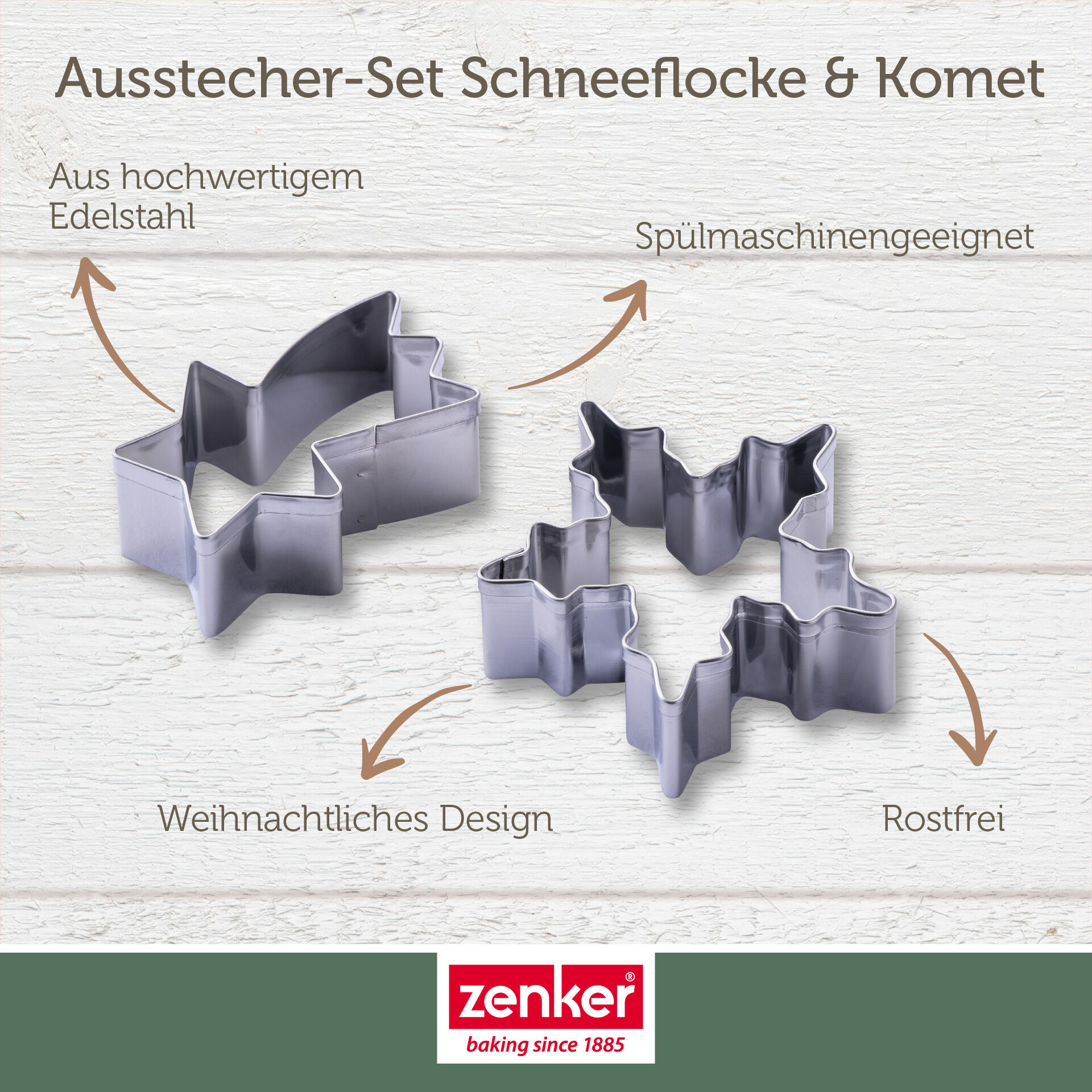 Ausstecher-Set Schneeflocke und Komet The Christmas Candy Shop