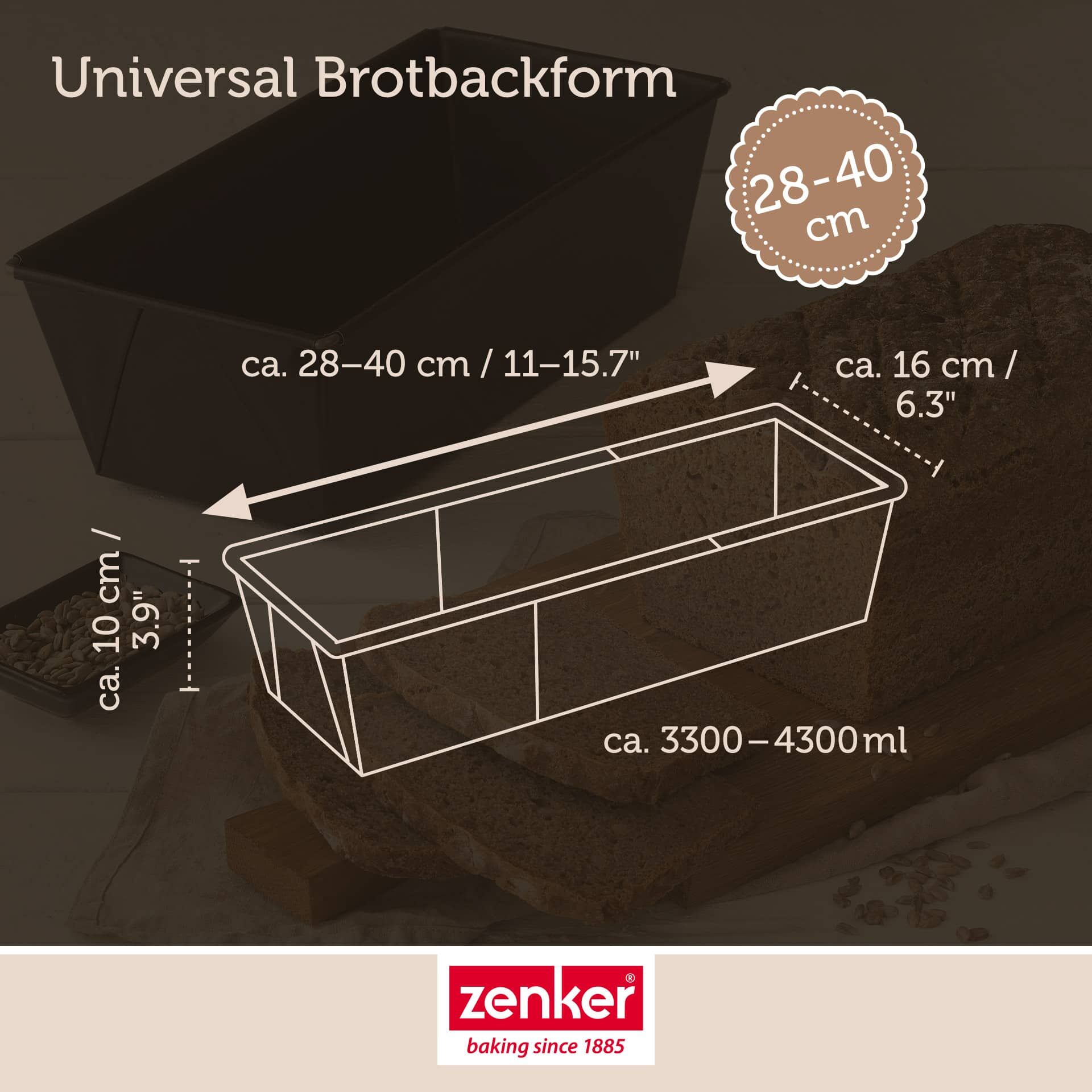 Brotbackform ausziehbar Black Metallic, 28-40cm