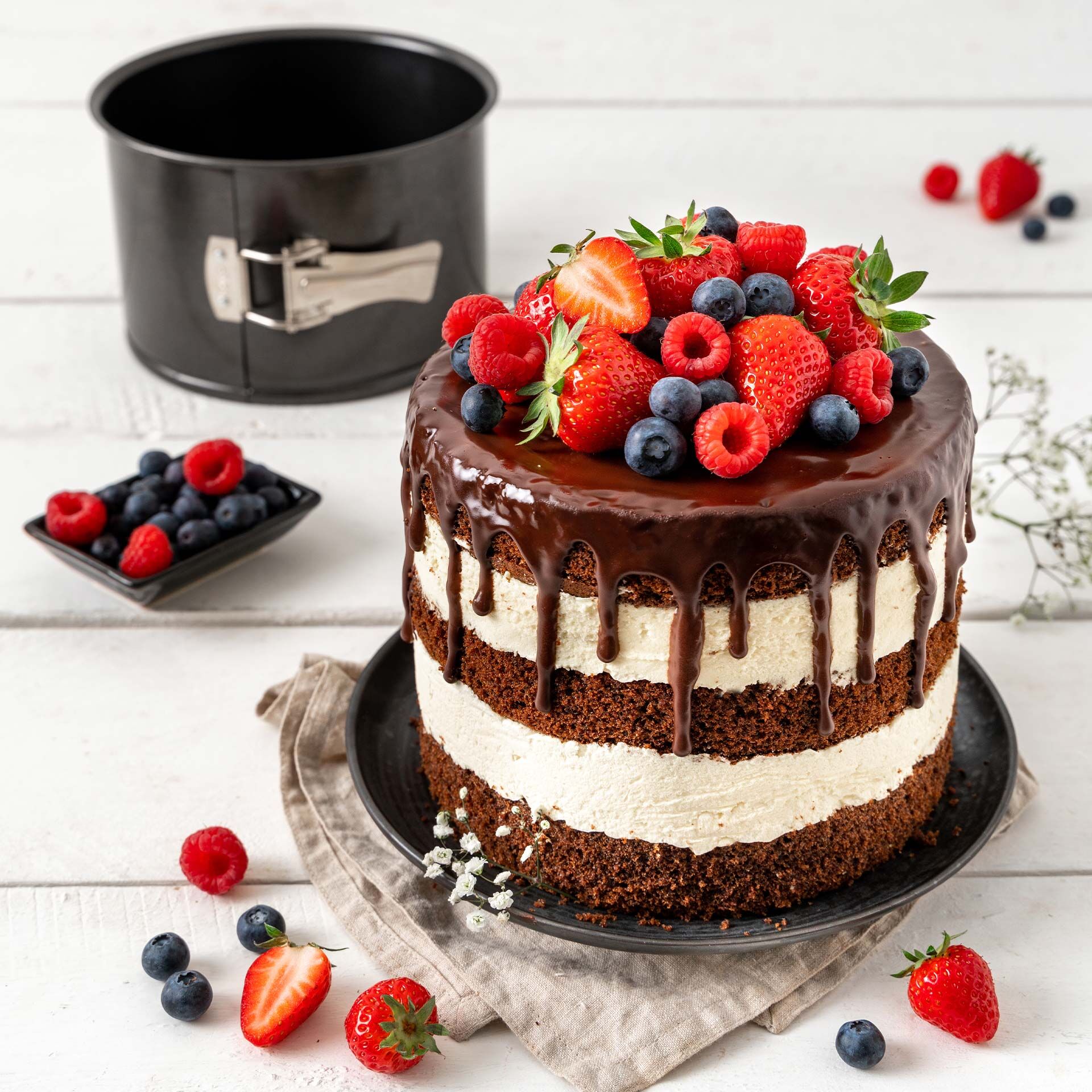 Springform extra hoch Black Metallic, Ø18cm