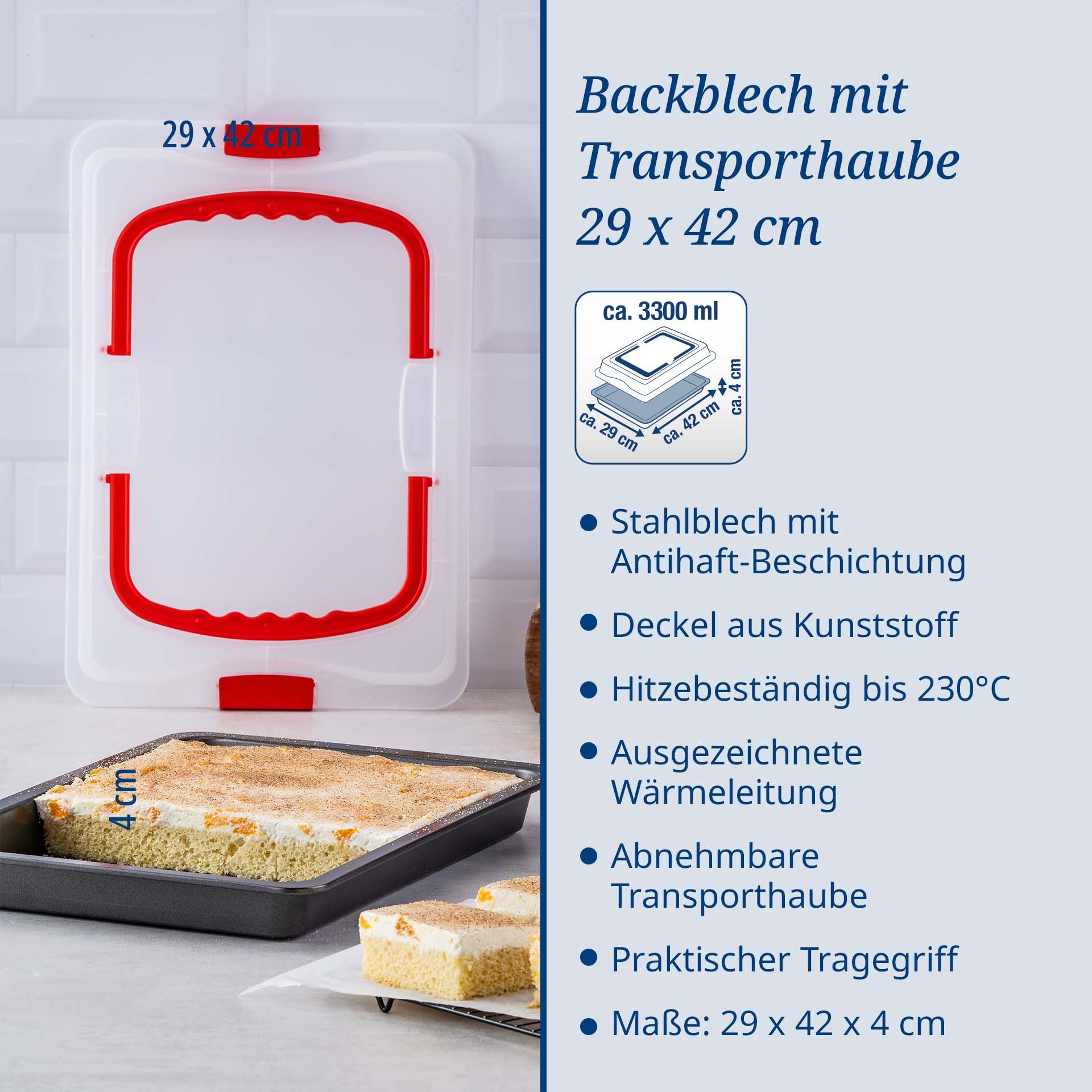 Backblech mit Deckel Bake & Go, 29x42cm