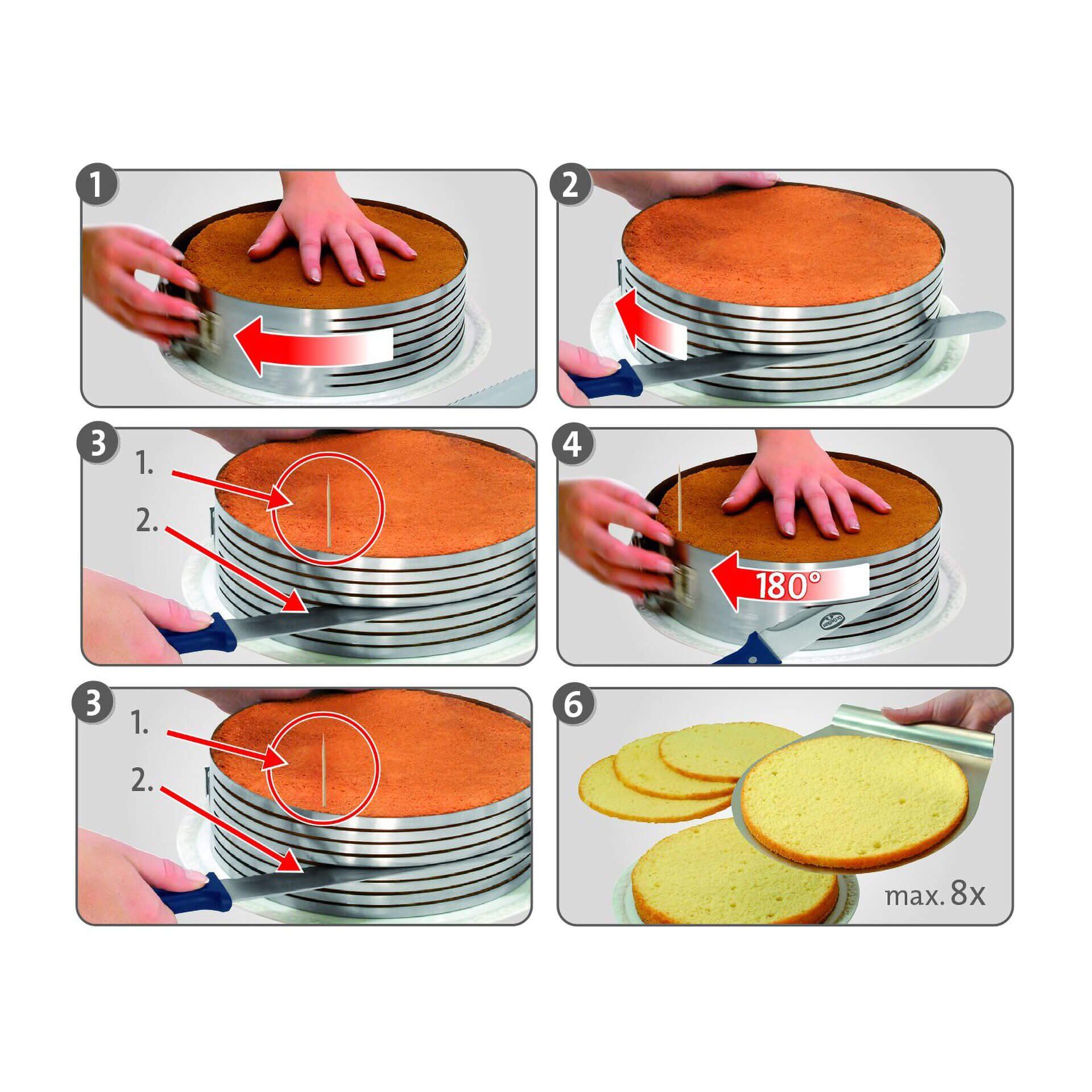 Tortenboden Schneidhilfe, verstellbar, Ø26-28cm