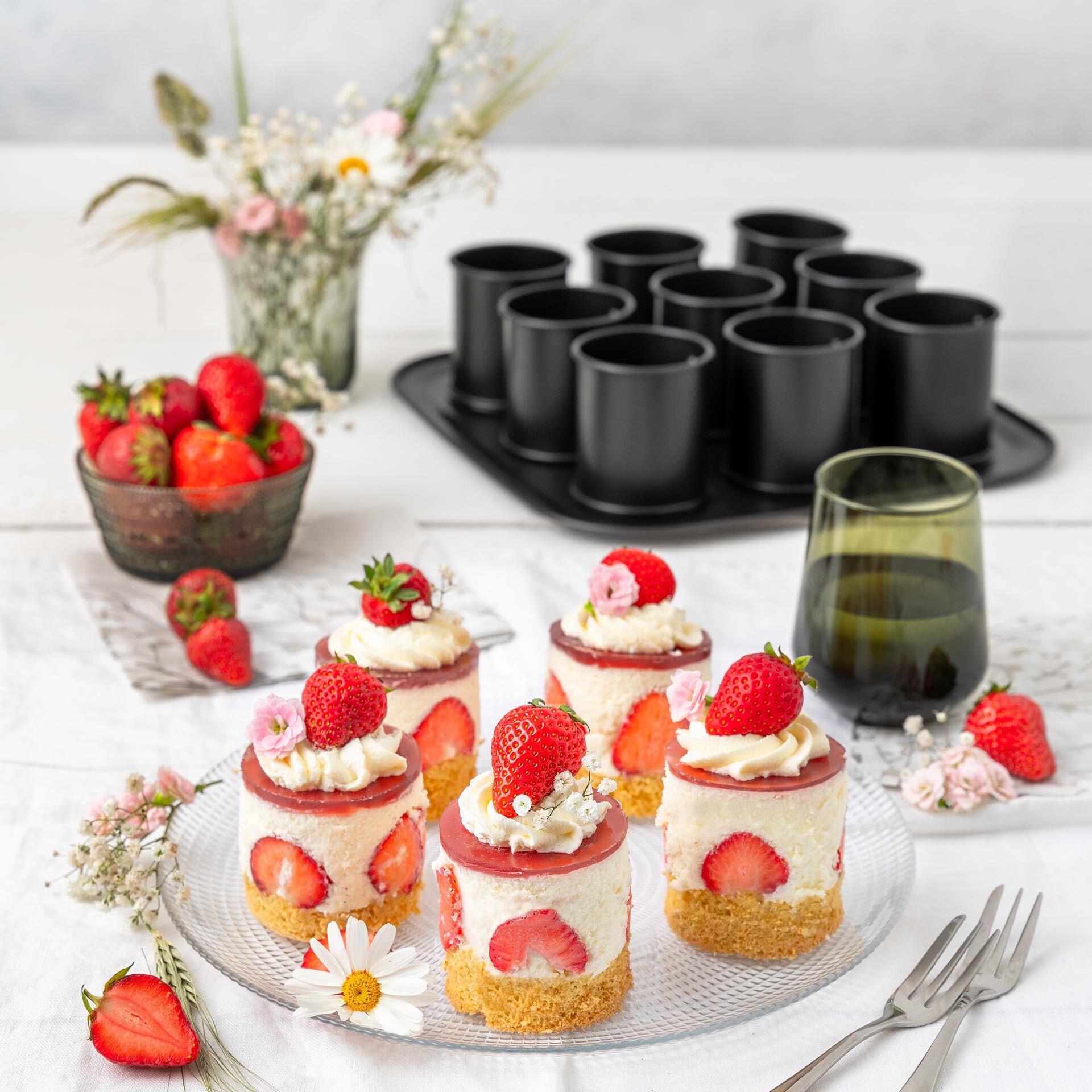 Mini Törtchen Backblech mit Törtchenretter, 9er