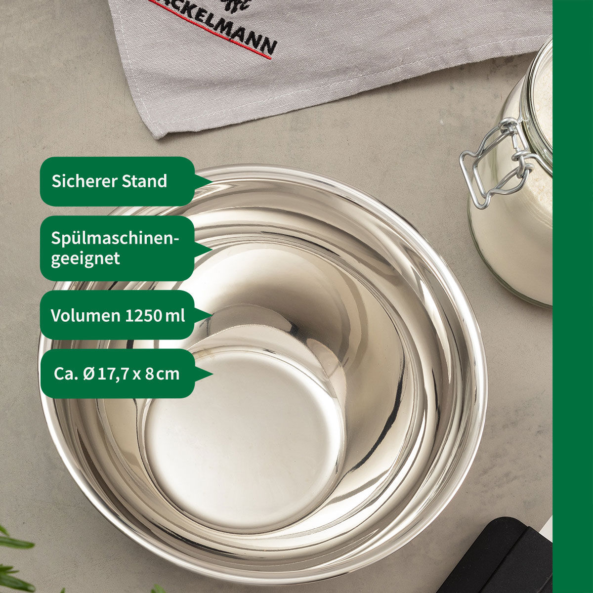 Schüssel, 1,25 l, Edelstahl